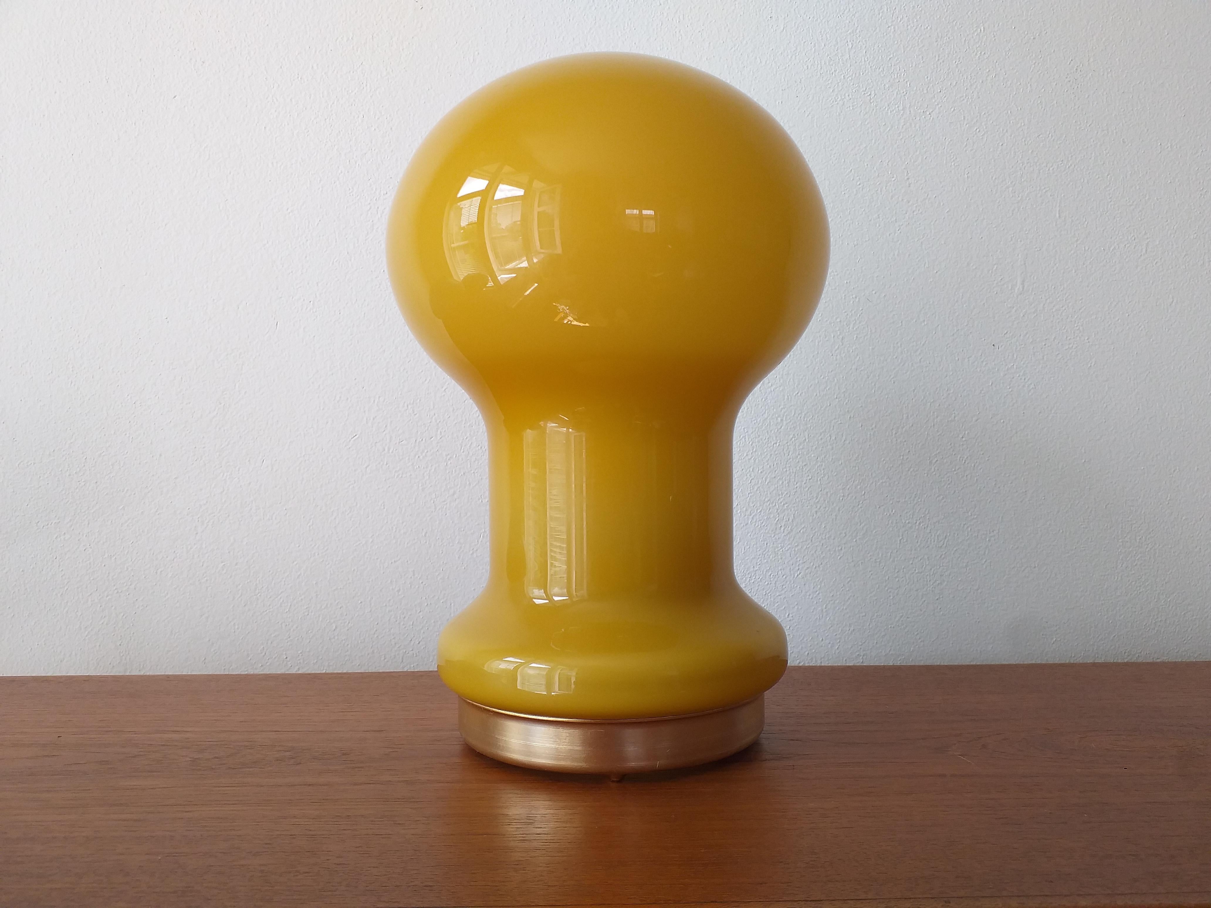 Czech Midcentury Design Glass Table Lamp, 1970s For Sale