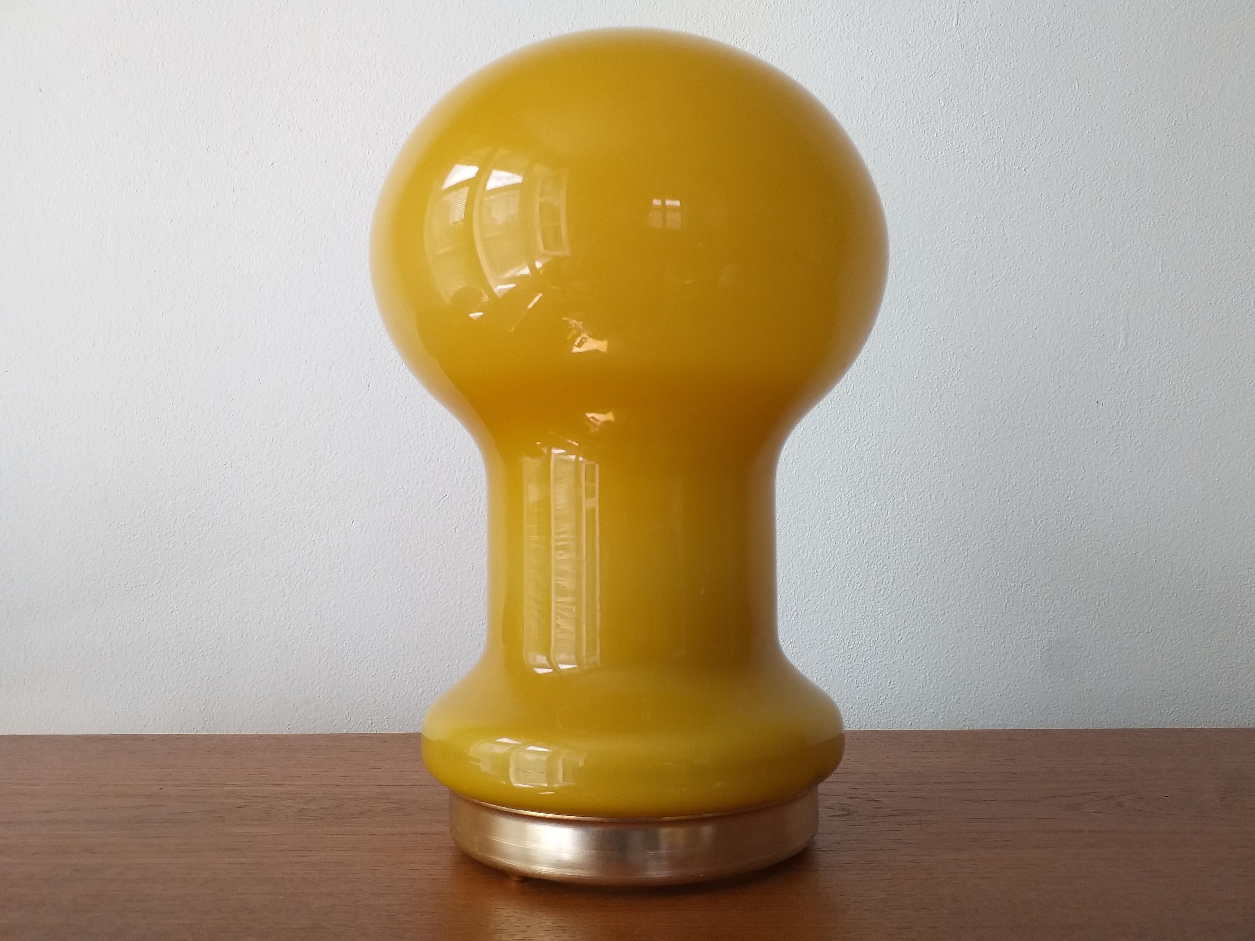 Midcentury Design Glass Table Lamp, 1970s In Good Condition For Sale In Praha, CZ