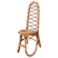 Midcentury Design High Back Bamboo Chair by Rohé Noordwolde, 1960
s Netherlands