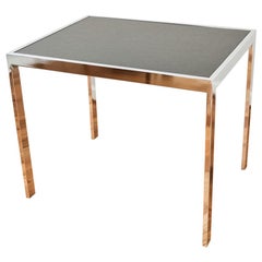 Midcentury Design Institute America 'DIA' Chrome and Black Slate Side Table