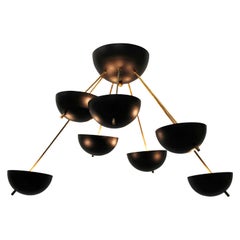 Midcentury Design Italian Sputnik Chandelier, 1960s Stilnovo Black Gold