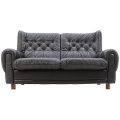 Midcentury Design Leather Sofa
