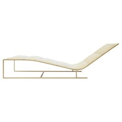 Midcentury Design Metal and Leather Lounger