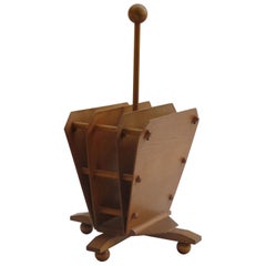Midcentury Design Plywood and Pine Magazine Rack, 1950s