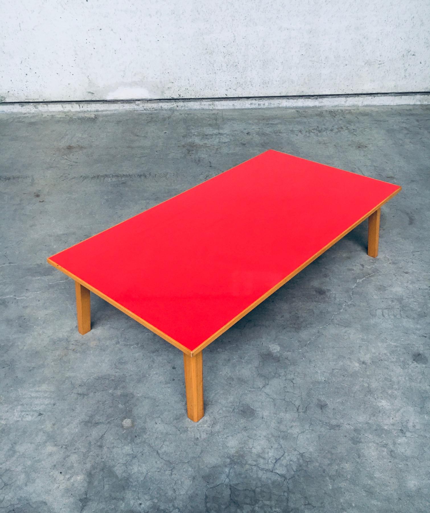 Mid-20th Century Midcentury Design Red Coffee Table, 1950's Belgium For Sale