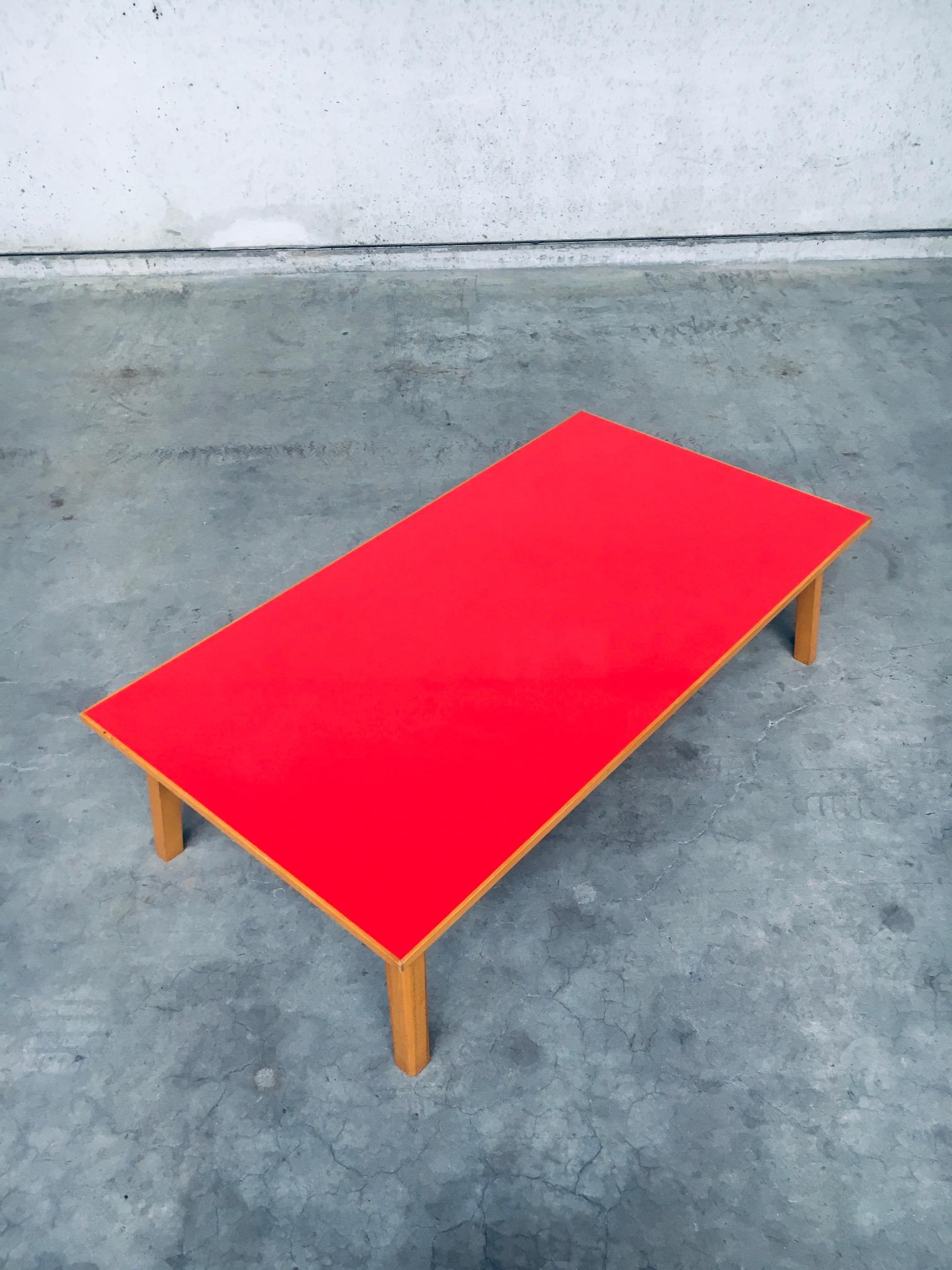 Laminate Midcentury Design Red Coffee Table, 1950's Belgium For Sale