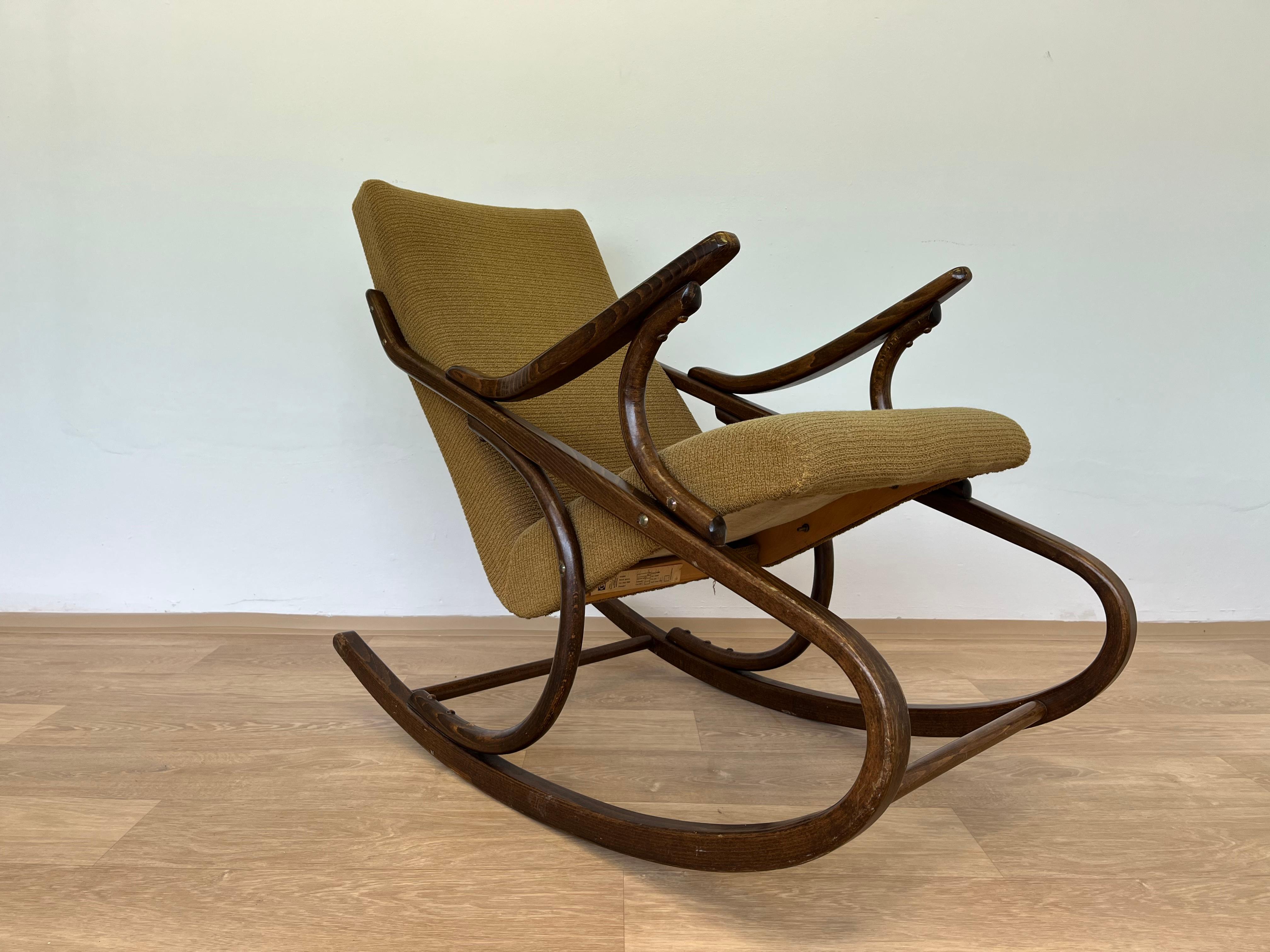 Mid-Century Modern Midcentury Design Rocking Chair by TON / Expo, 1958 For Sale