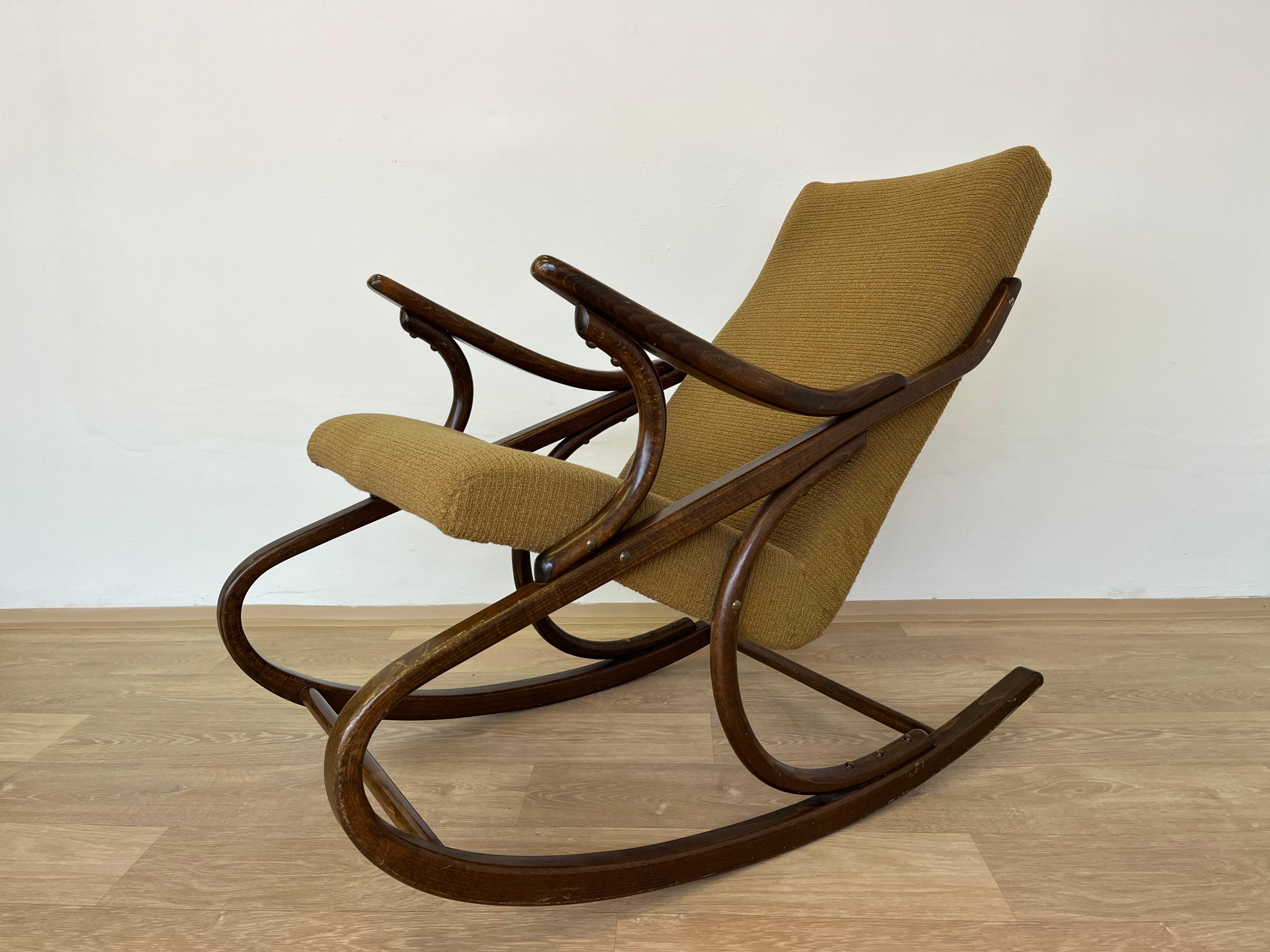 Czech Midcentury Design Rocking Chair by TON / Expo, 1958 For Sale