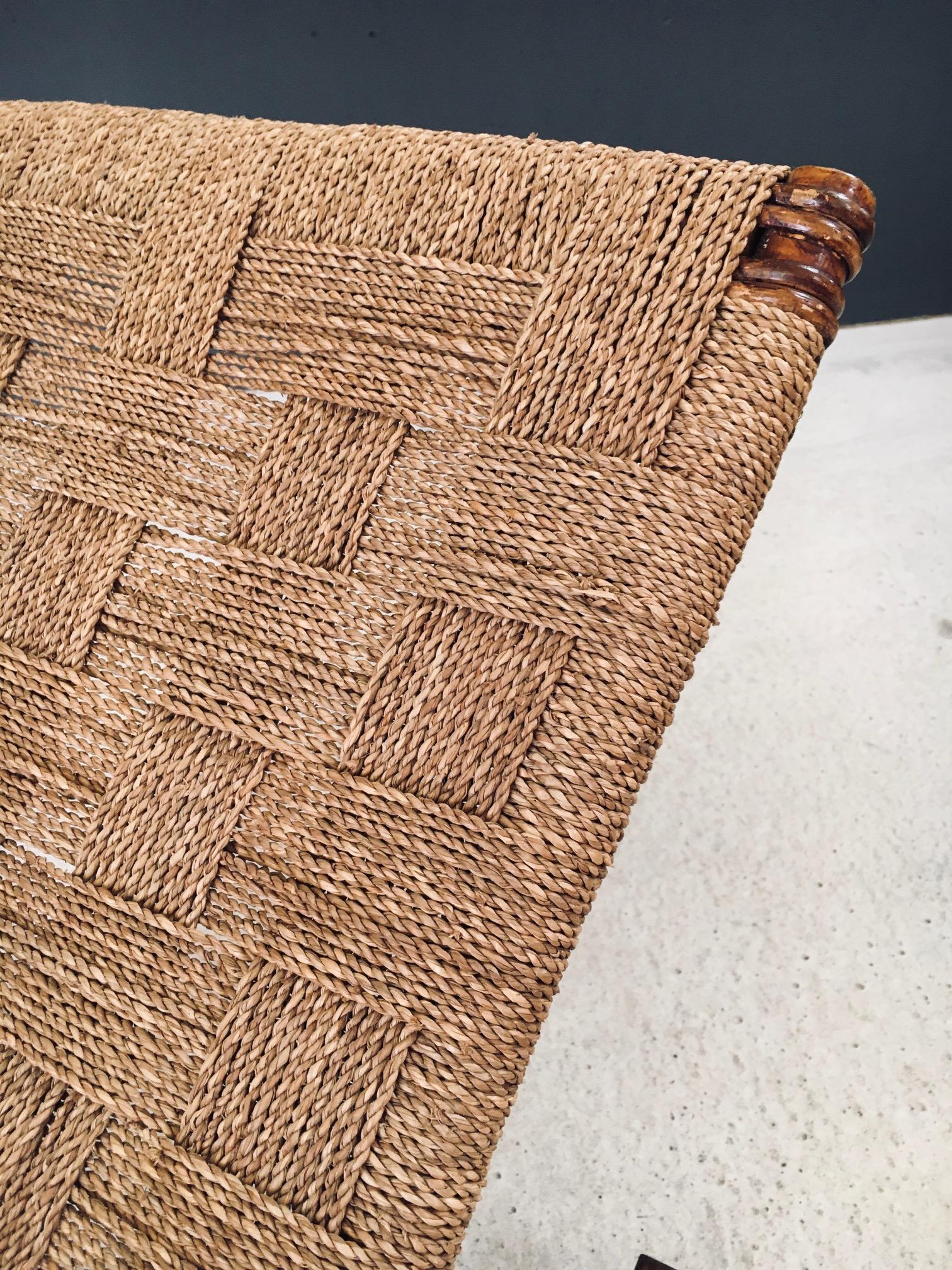 Midcentury Design Rope Rocking Chair, Italien 1950er Jahre im Angebot 9