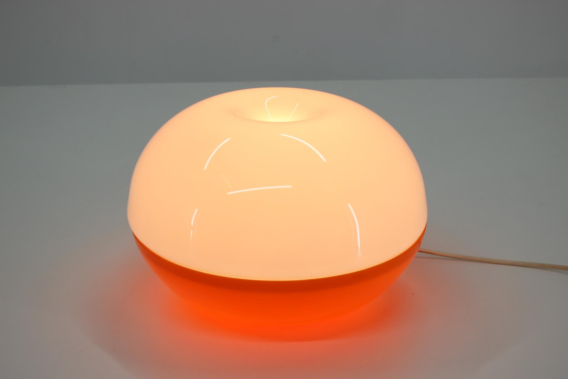 Late 20th Century Midcentury Design Space Age Glass Table Lamp, 1970s, Czechoslovakia