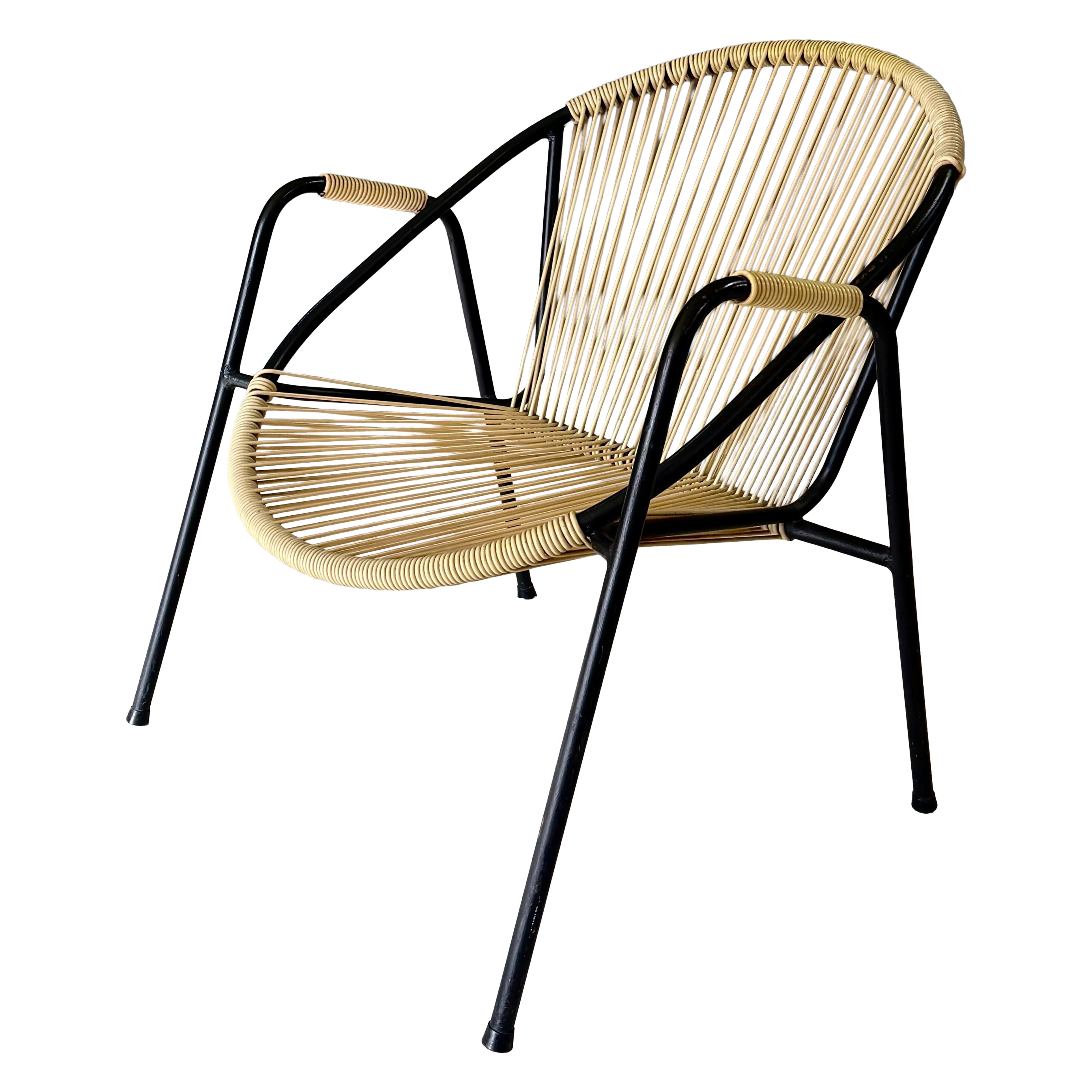 Midcentury Design Spaghetti Armchair by Torck, Belgium 1950's