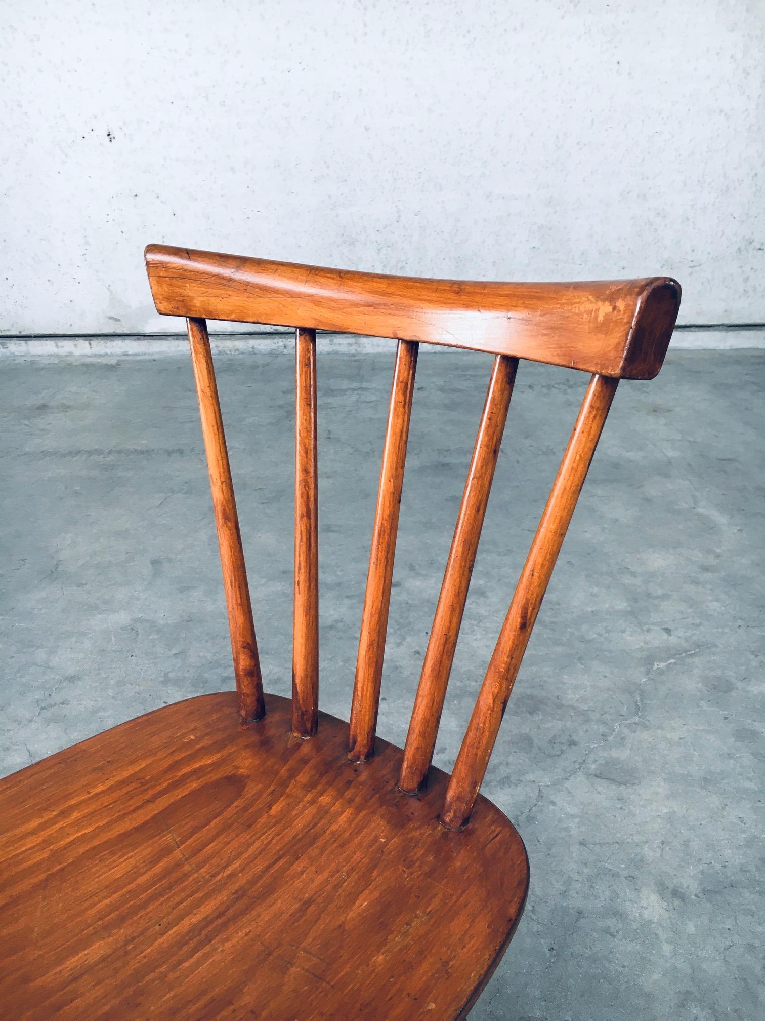 Midcentury Design Spindle Back Café 8 Chairs by Vervoort, Tilburg Netherlands 5