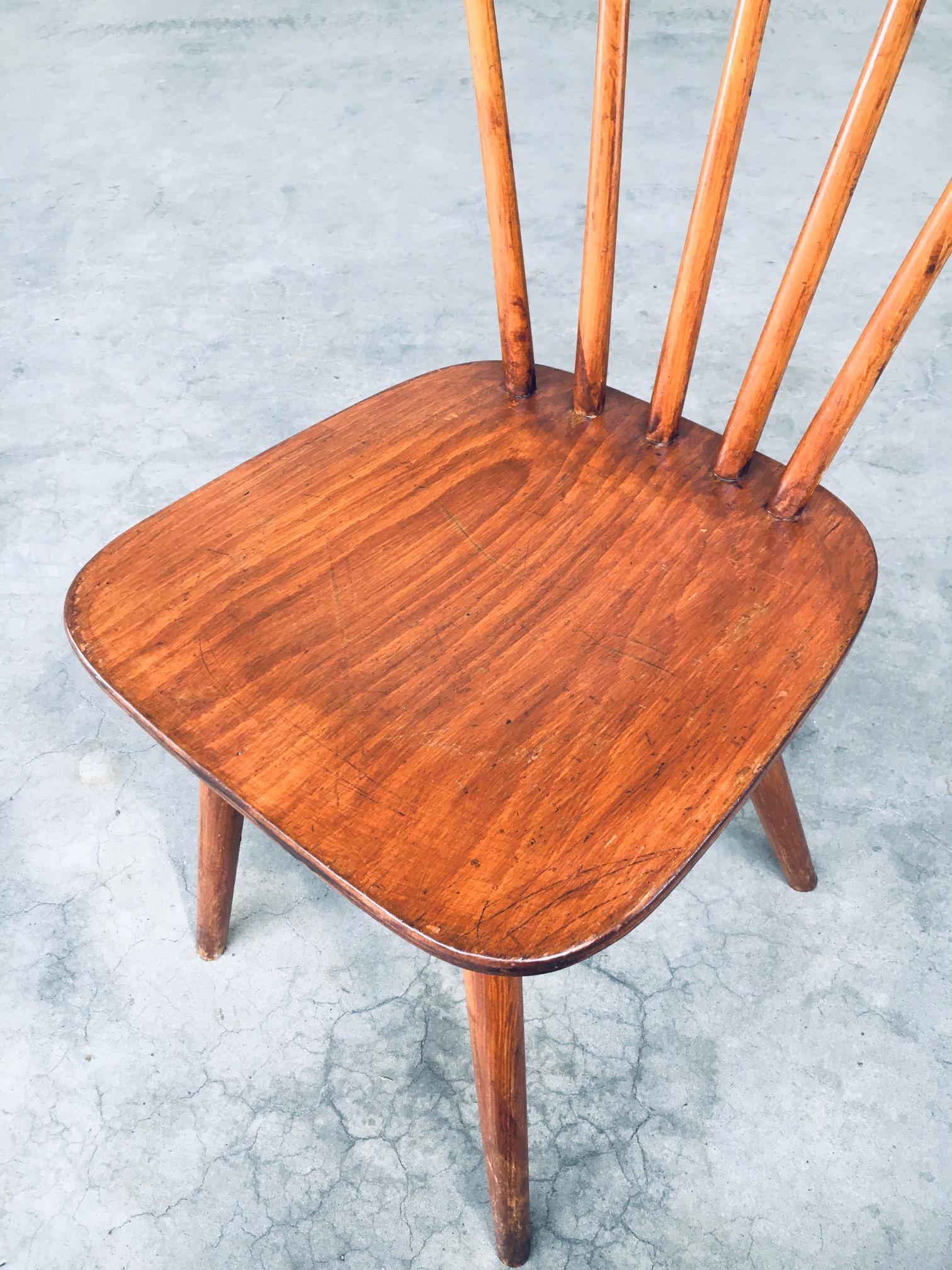 Midcentury Design Spindle Back Café 8 Chairs by Vervoort, Tilburg Netherlands 7