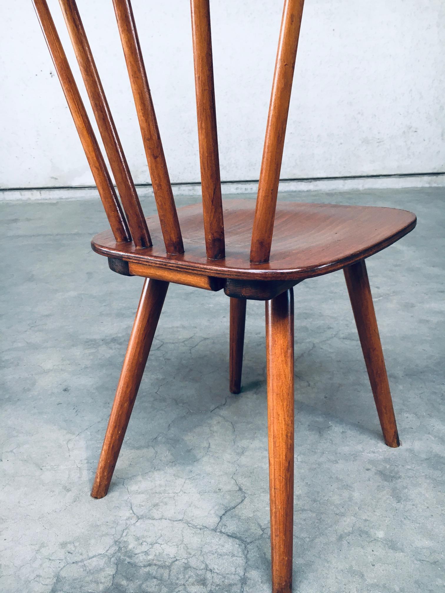 Midcentury Design Spindle Back Café 8 Chairs by Vervoort, Tilburg Netherlands 10