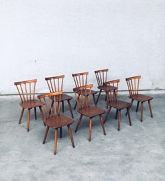 Midcentury Design Spindle Back Café 8 Chairs by Vervoort, Tilburg Netherlands
