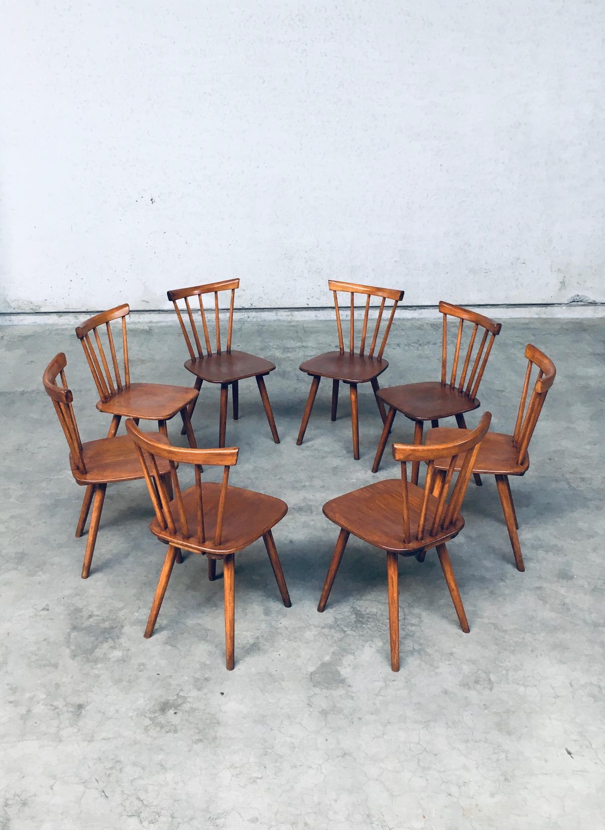 Midcentury Design Spindle Back Café 8 Chairs by Vervoort, Tilburg Netherlands In Good Condition In Oud-Turnhout, VAN