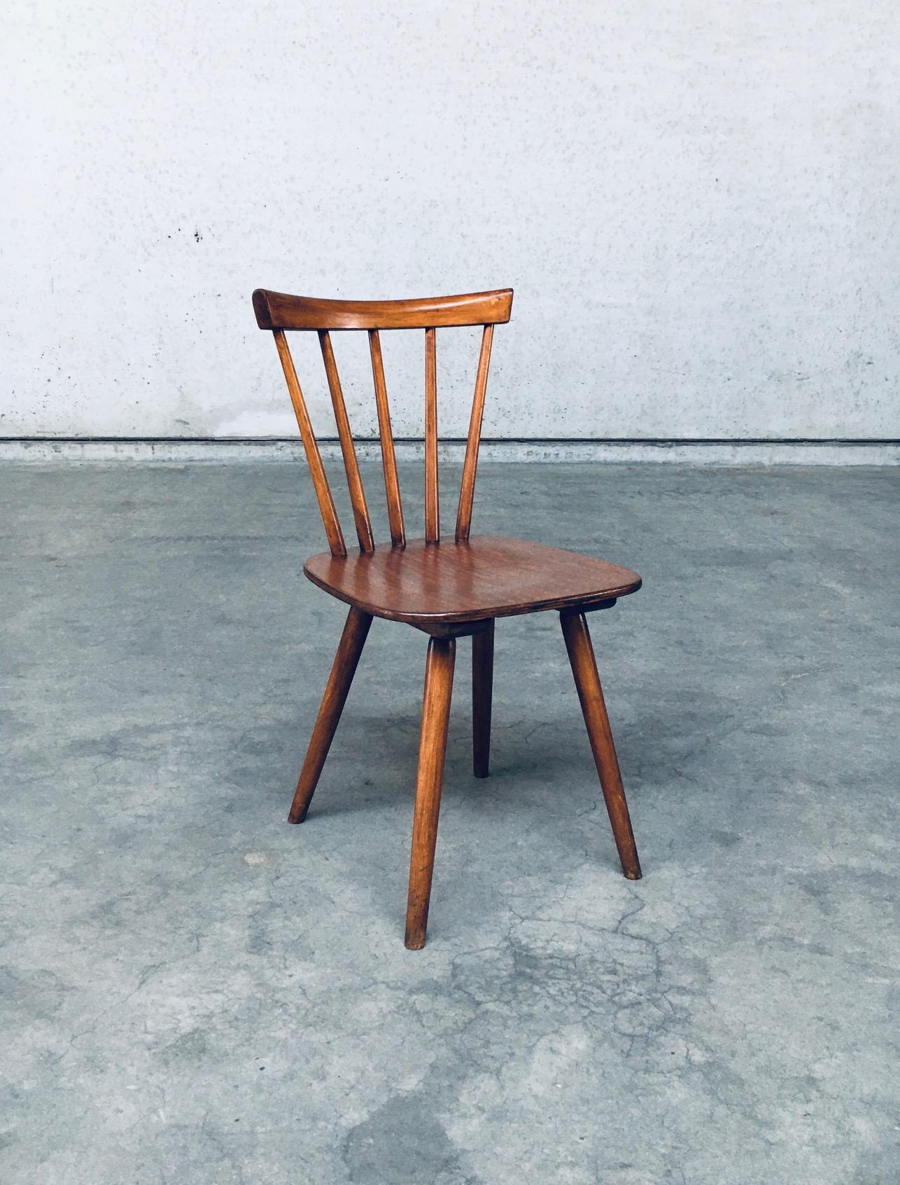 Mid-20th Century Midcentury Design Spindle Back Café 8 Chairs by Vervoort, Tilburg Netherlands