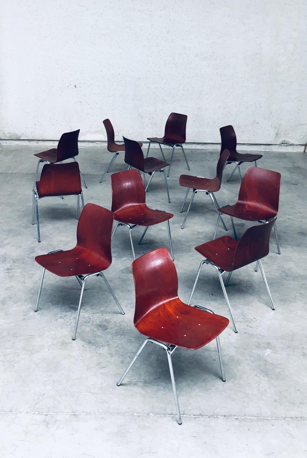 Mid-20th Century Midcentury Design Stacking Chairs by Elmar Flötotto for Pagholz, 1960's Germany For Sale