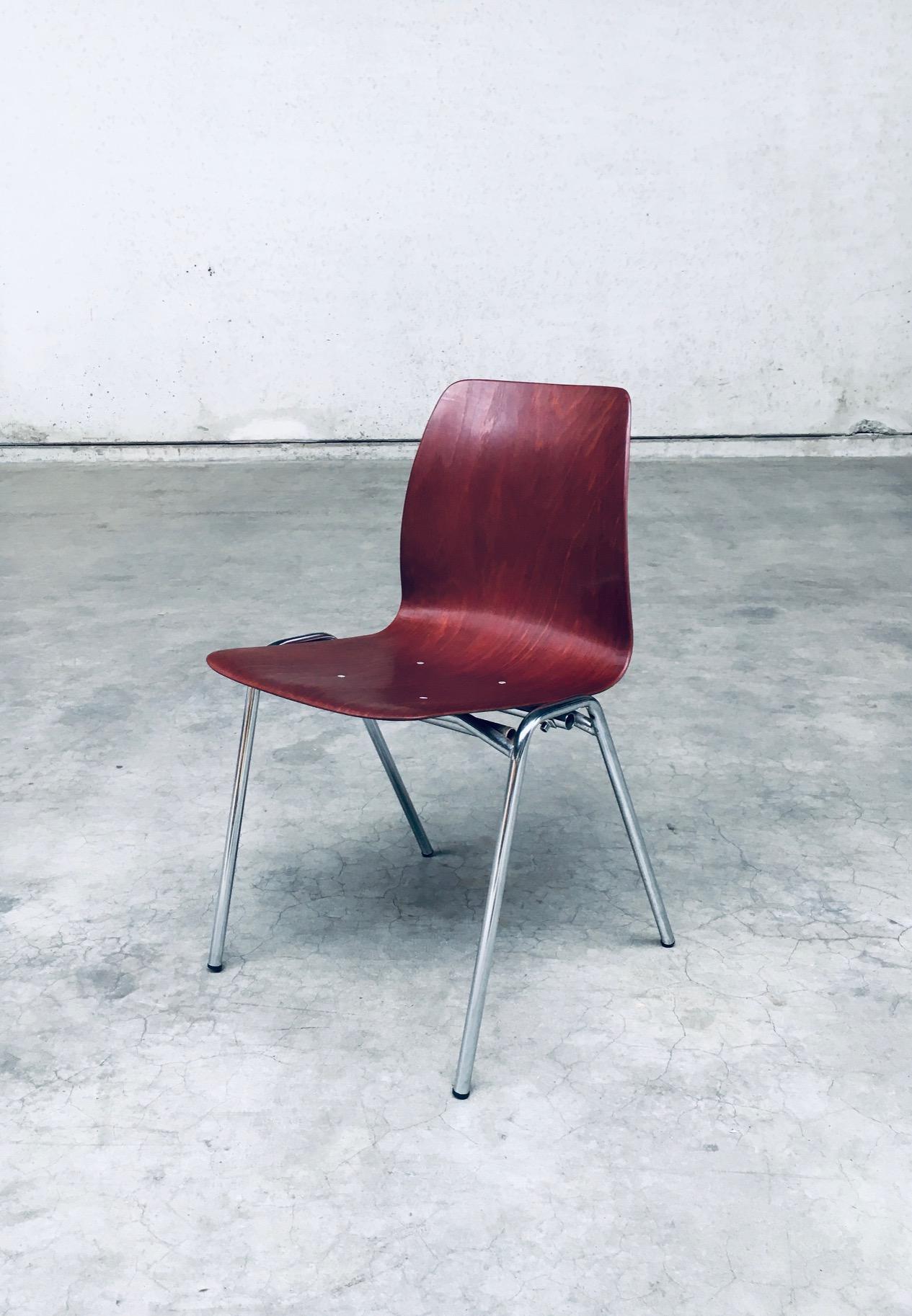 Mid-20th Century Midcentury Design Stacking Chairs by Elmar Flötotto for Pagholz, 1960's Germany For Sale
