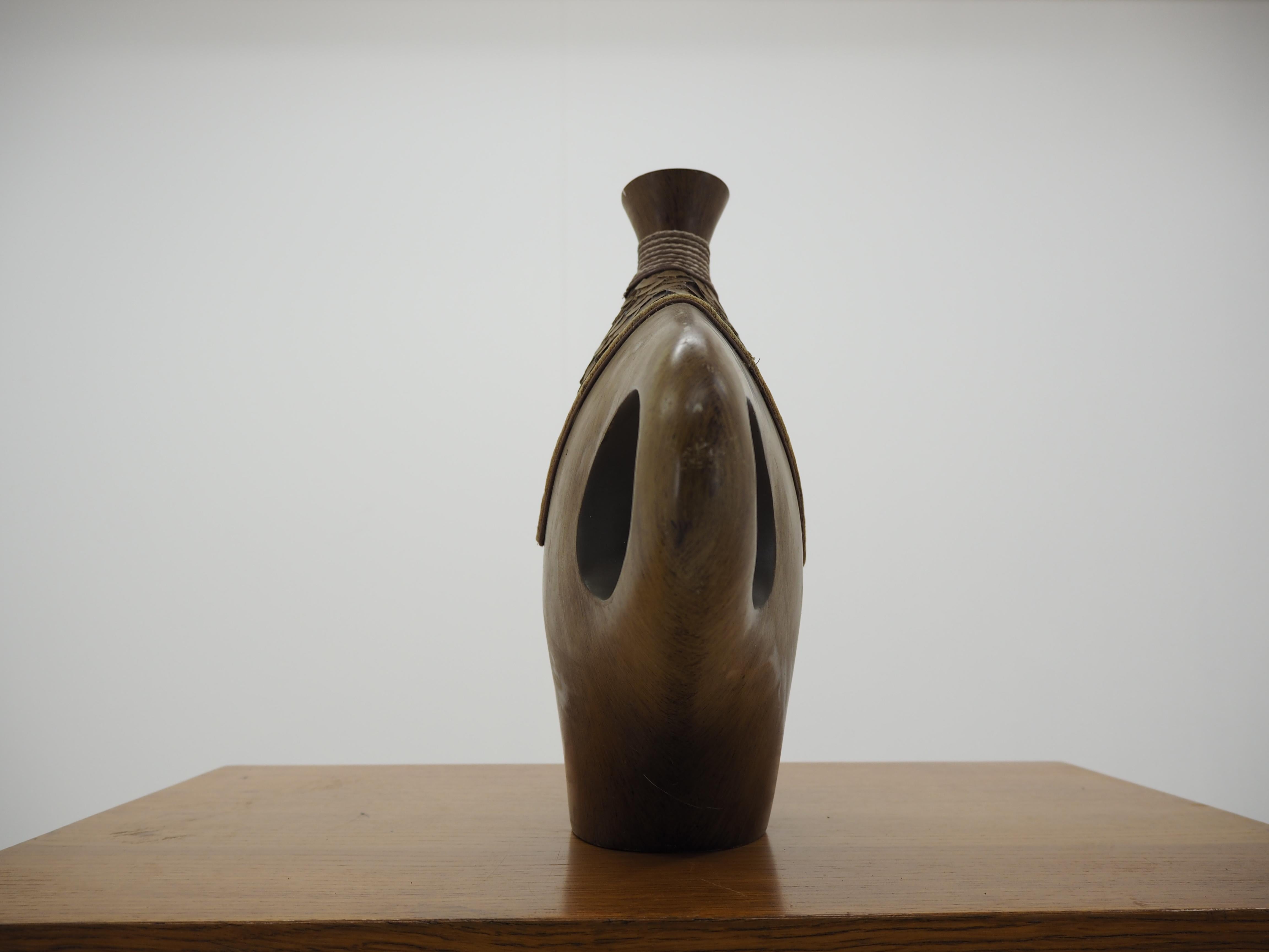 Midcentury Design Wood Vase, 1960s In Good Condition In Praha, CZ