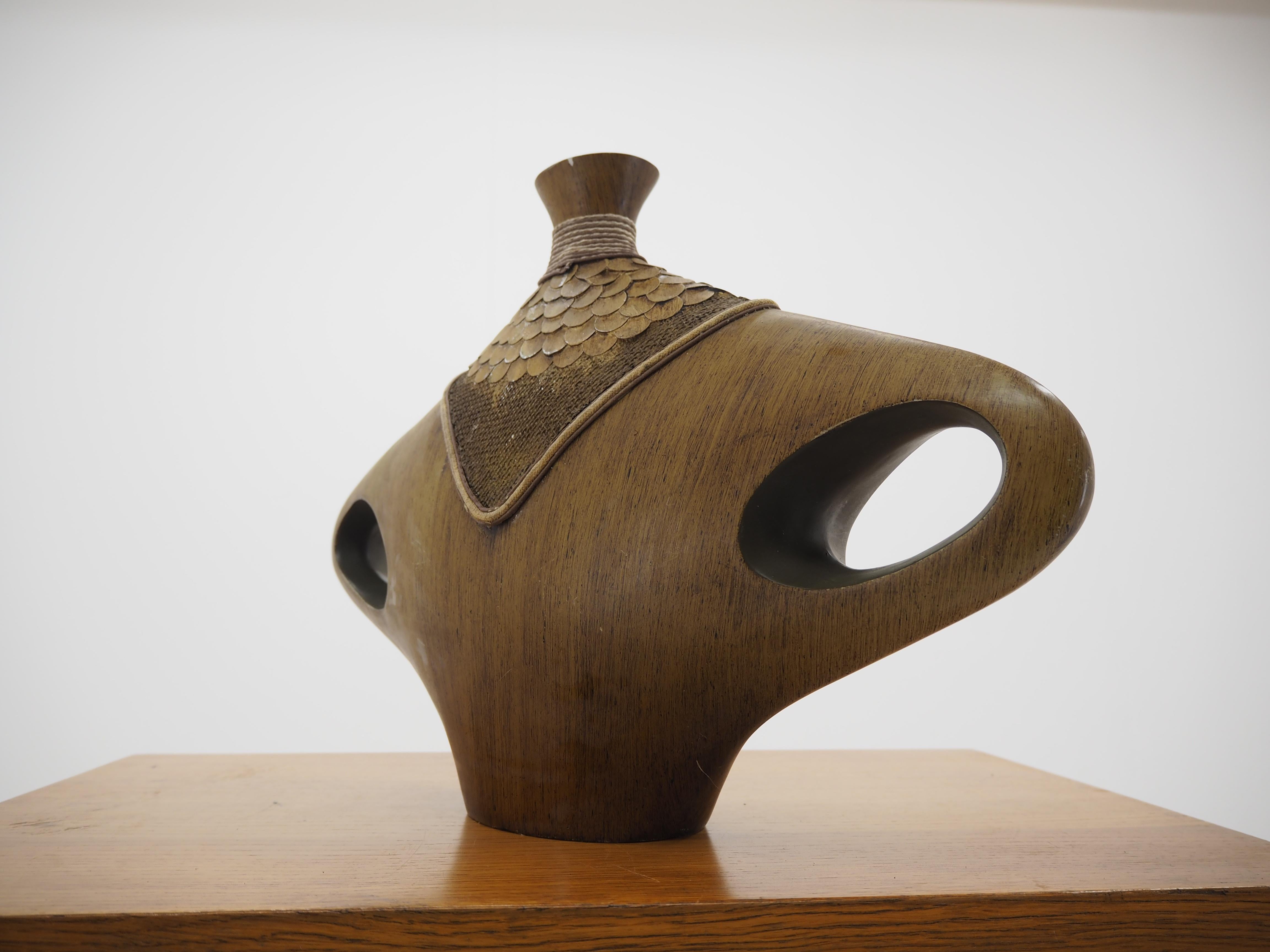 Mid-20th Century Midcentury Design Wood Vase, 1960s