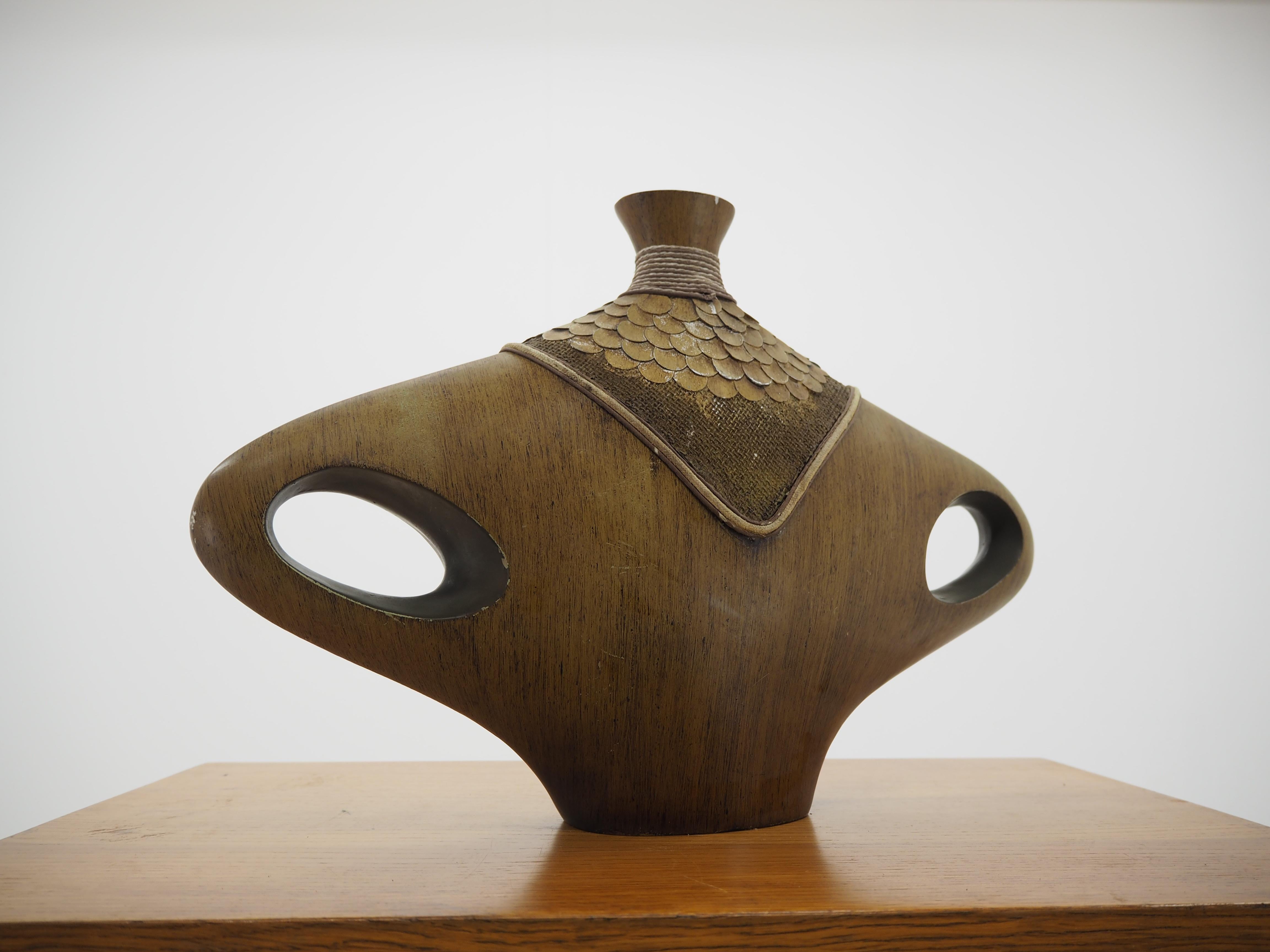 Midcentury Design Wood Vase, 1960s 2
