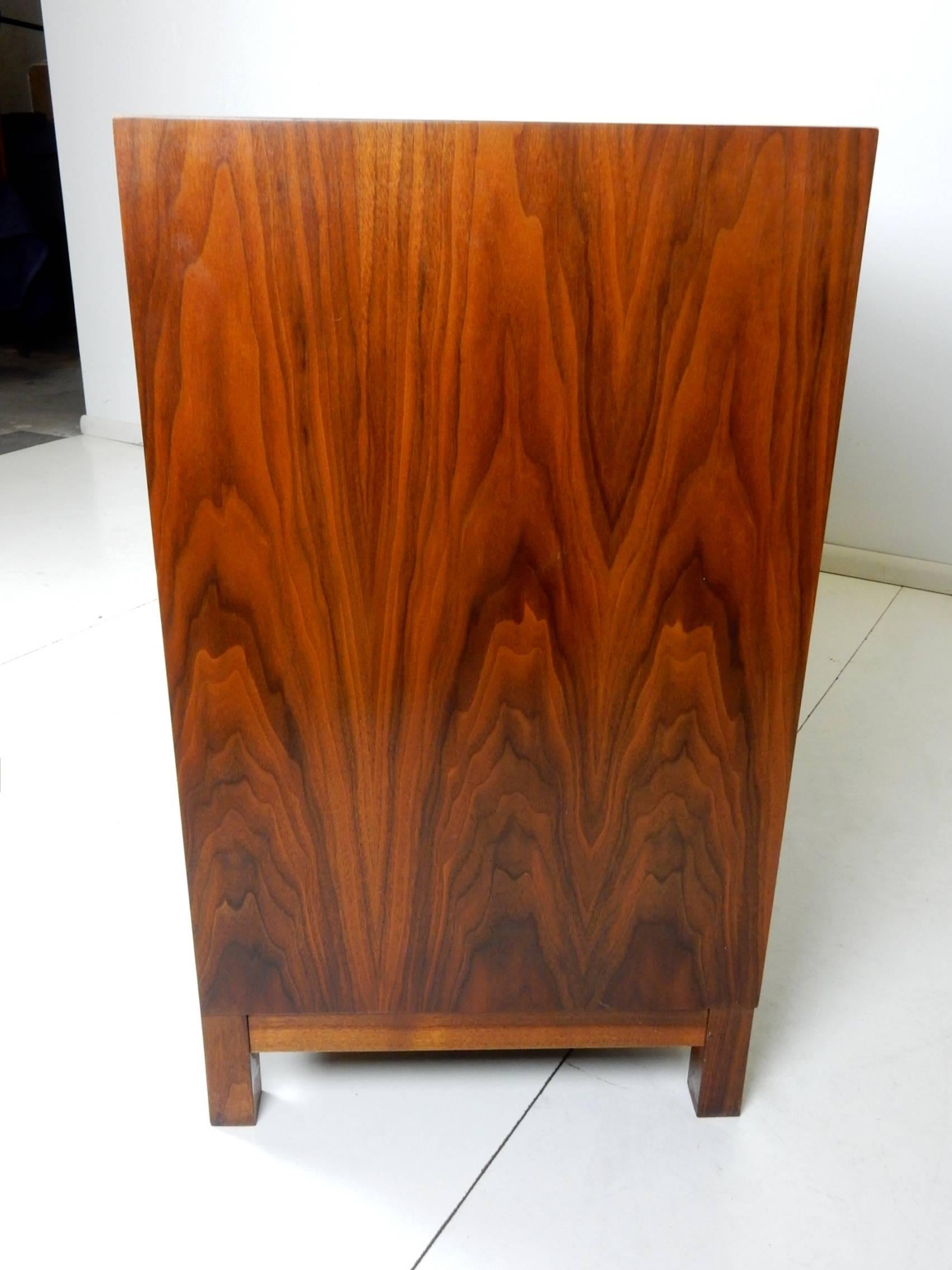 20th Century Midcentury Designer John Keal Walnut Burl Wood Chest of Drawers, 12 Cabinet