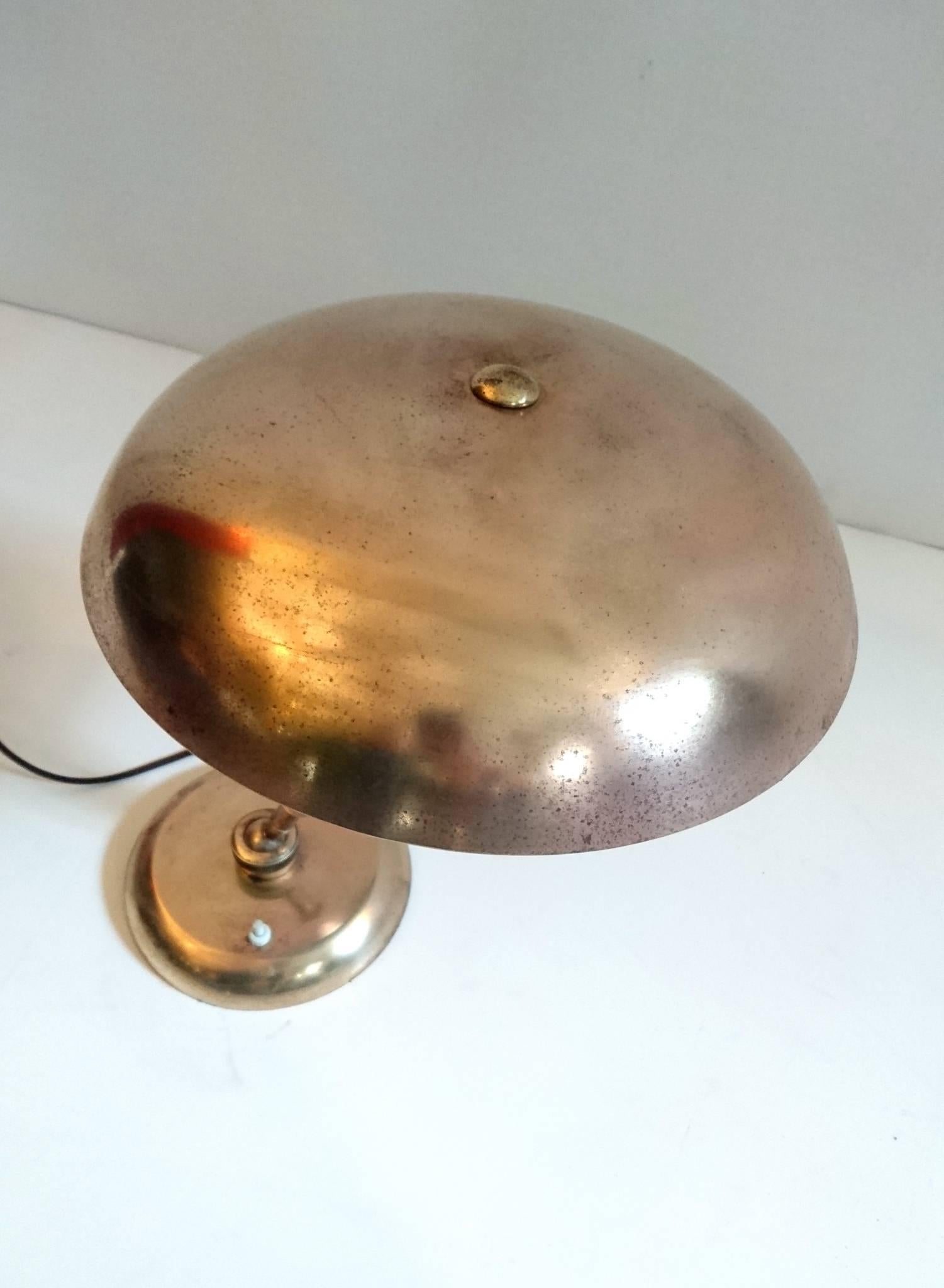 Mid-Century Modern Midcentury Desk Brass Lamp by Oscar Torlasco, Italy