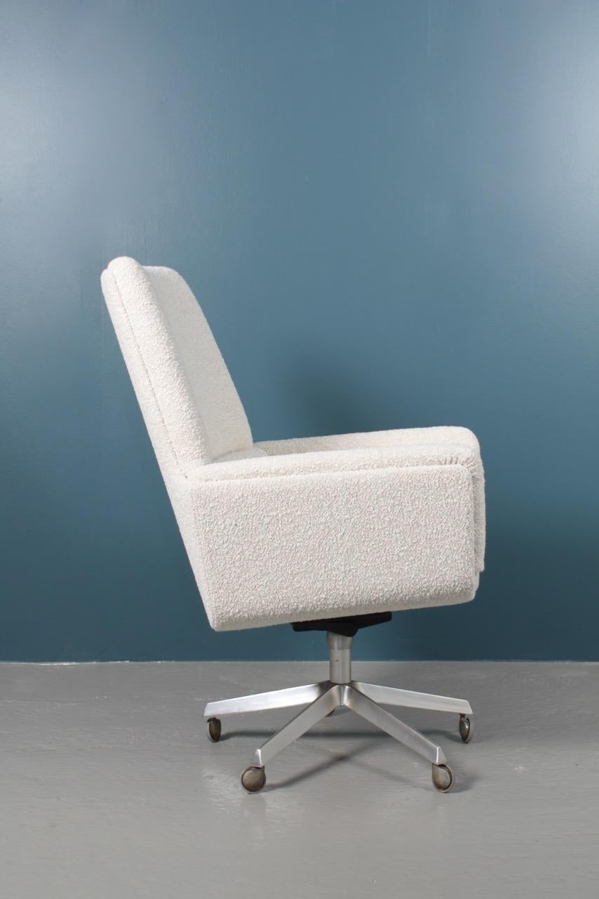 Midcentury Desk Chair with New Boucle Fabric by Finn Juhl, 1960s 1