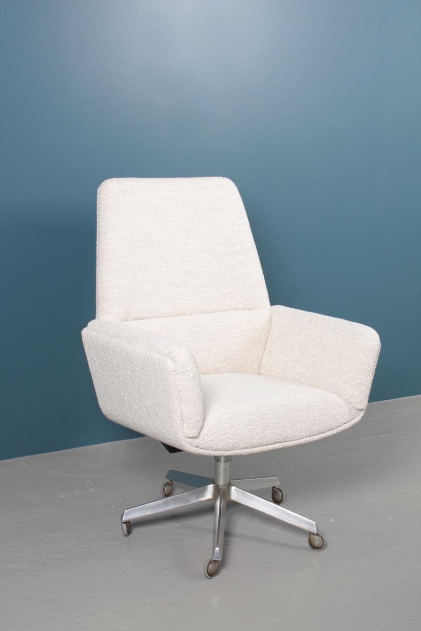 Scandinavian Modern Midcentury Desk Chair with New Boucle Fabric by Finn Juhl, 1960s