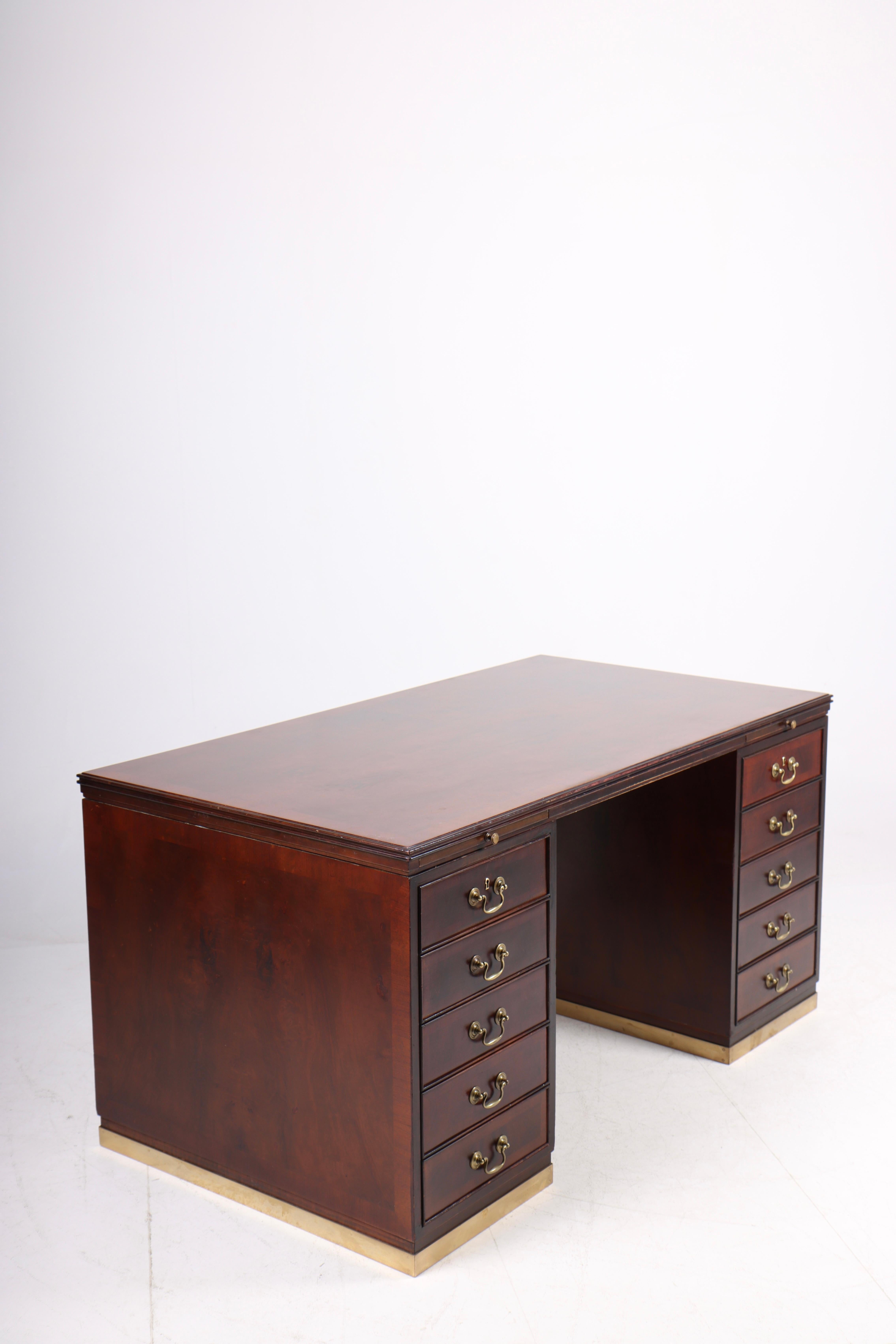 Midcentury Desk in Mahogany Designed by Lysberg & Hansen, 1950s 4