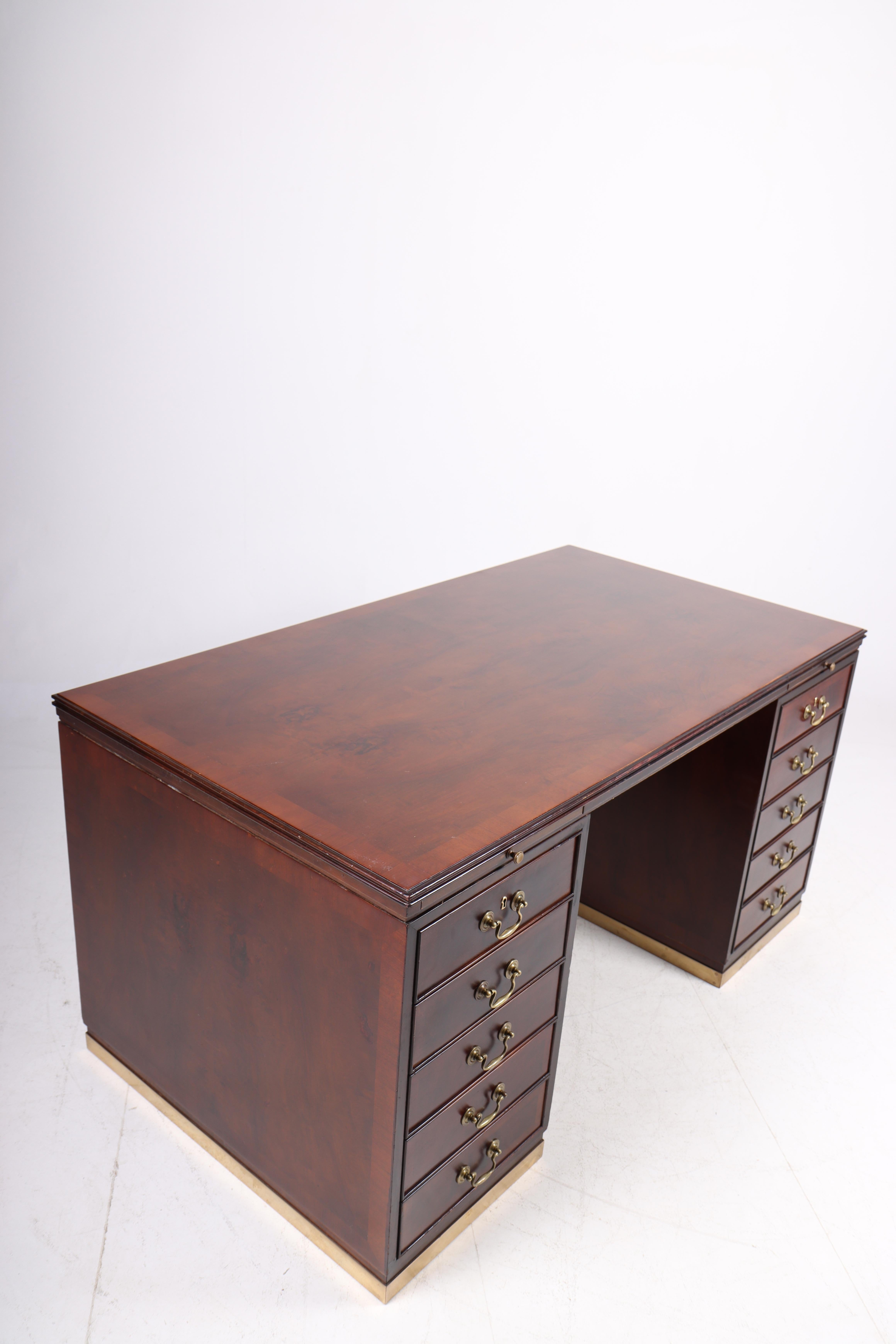 Midcentury Desk in Mahogany Designed by Lysberg & Hansen, 1950s 5