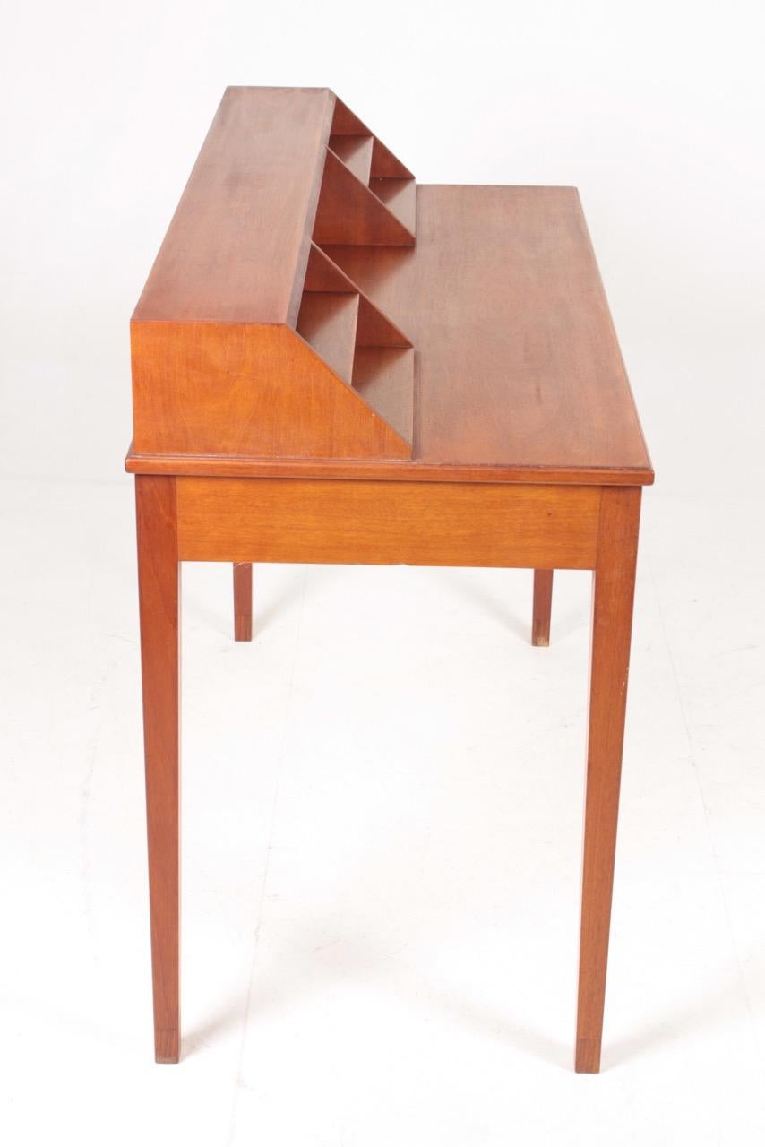 Midcentury Desk in Mahogany with Organizer Designed by Ole Wanscher, 1950s 1