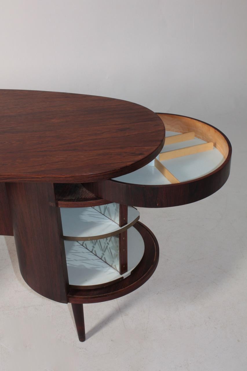 Midcentury Desk in Rosewood by Kai Kristiansen, Made in Denmak, 1950s 5