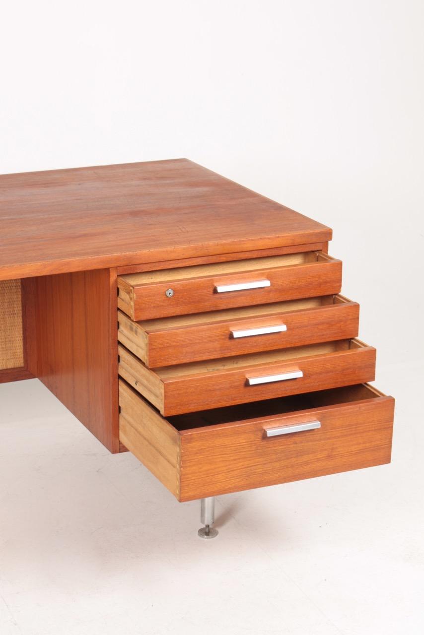 Scandinavian Modern Midcentury Desk in Teak by Kai Kristiansen, Made in Denmark, 1950s