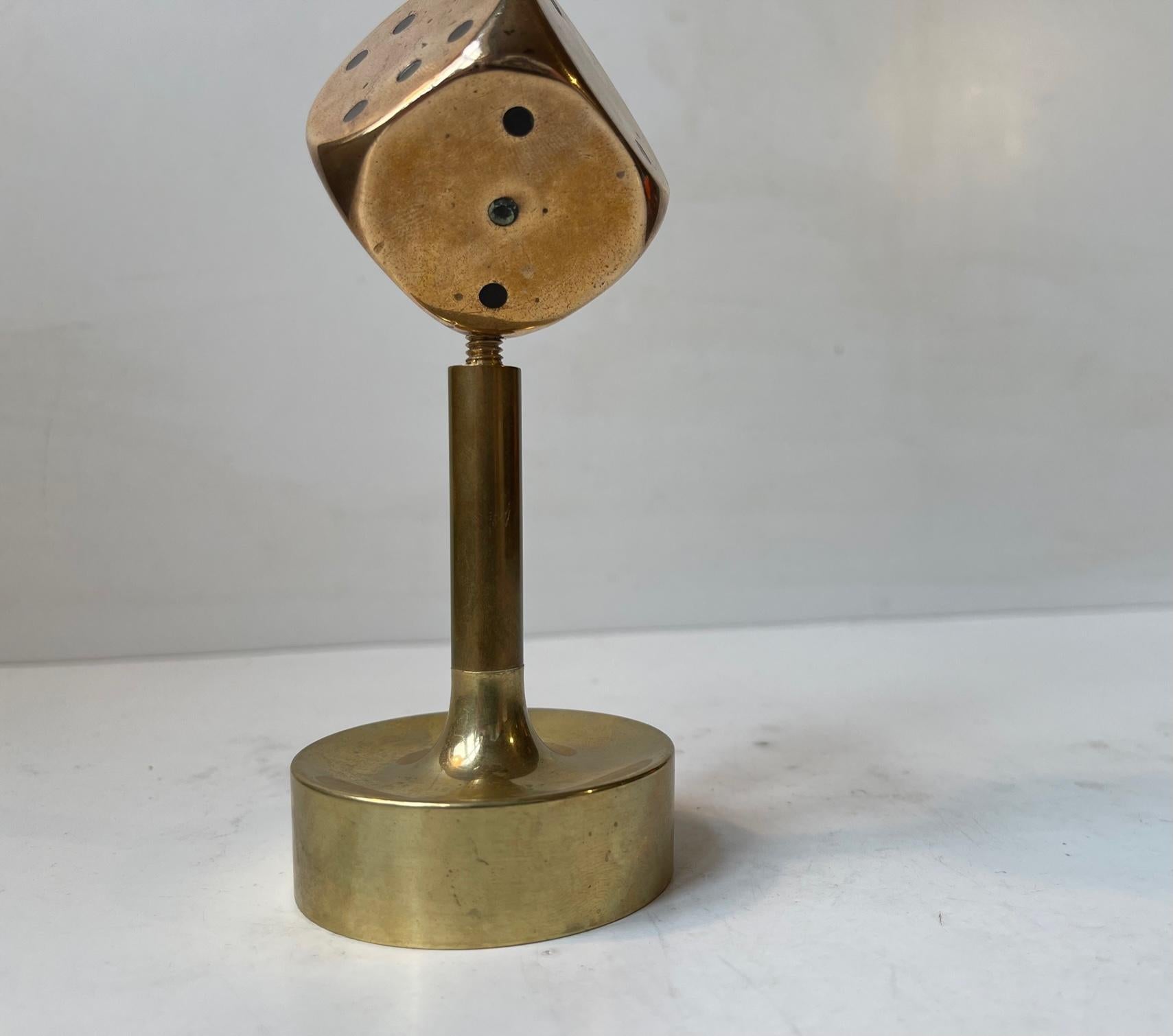 Midcentury Desk Sculpture of Dice in Bronze, 1950s In Good Condition For Sale In Esbjerg, DK