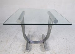 Midcentury DIA Style Chrome and Glass Side Tables