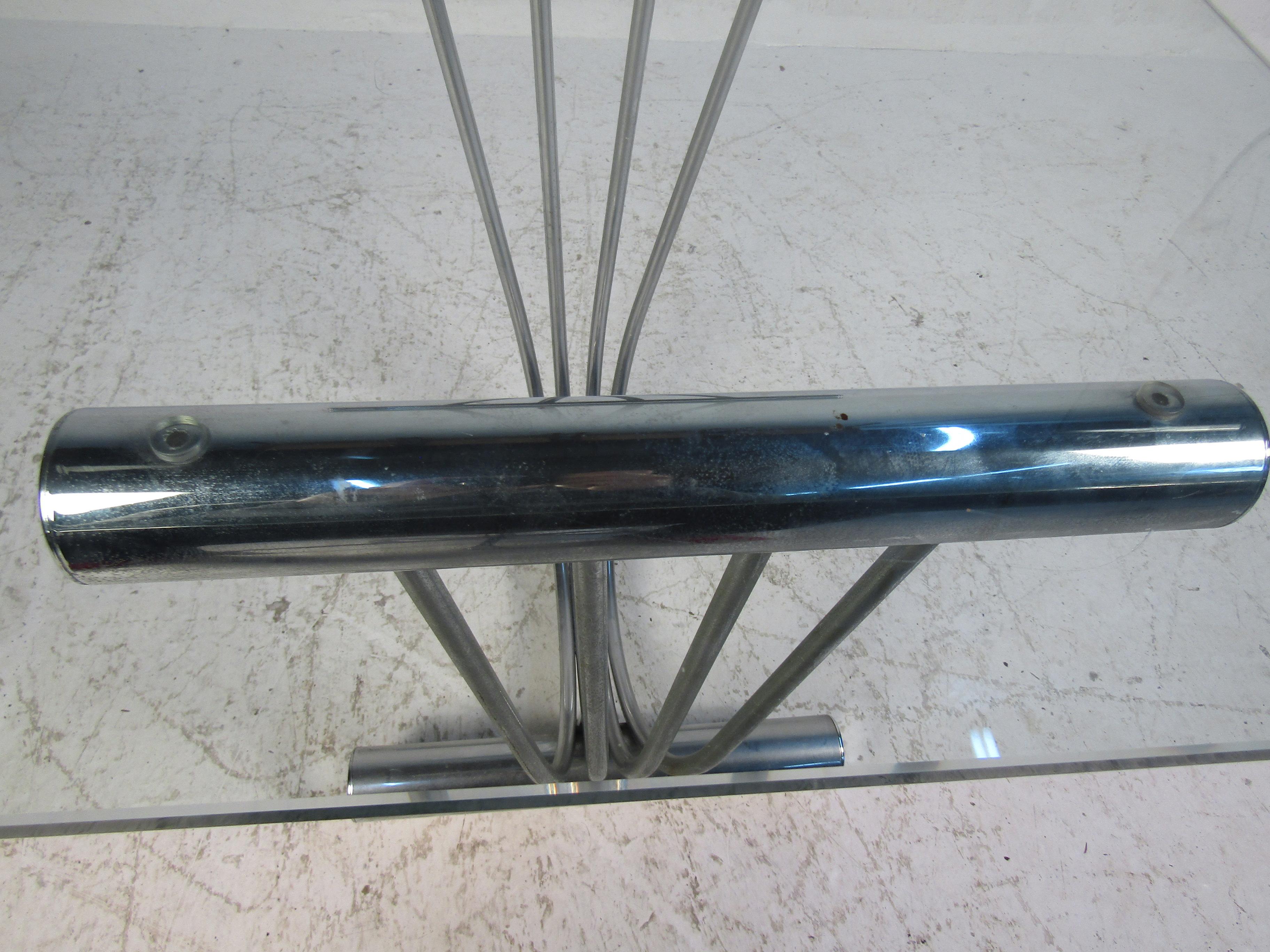 Midcentury DIA Style Chrome and Glass Side Tables For Sale 3