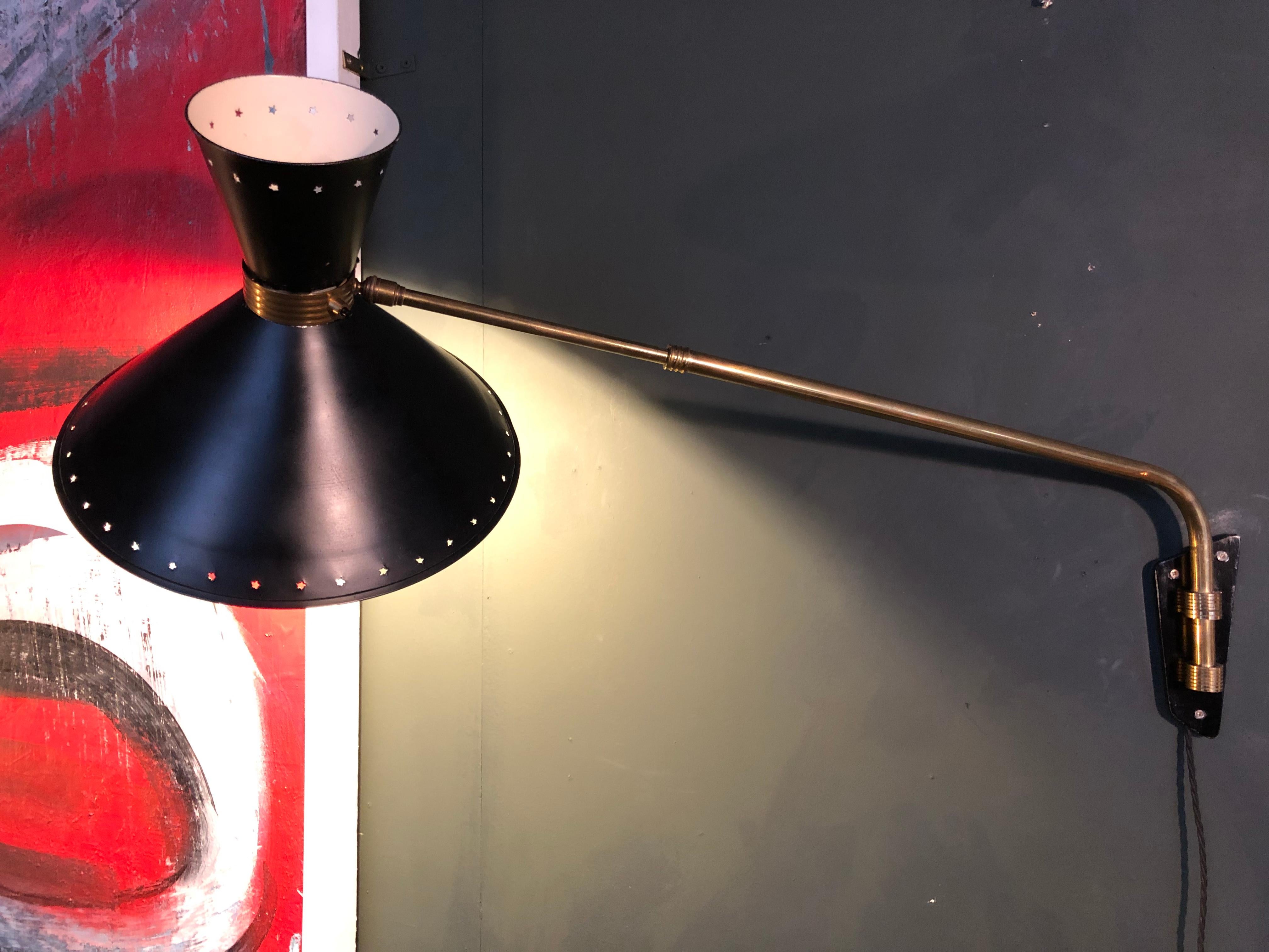 Midcentury Diabolo Wall Light, René Matheiu, 1950s 4