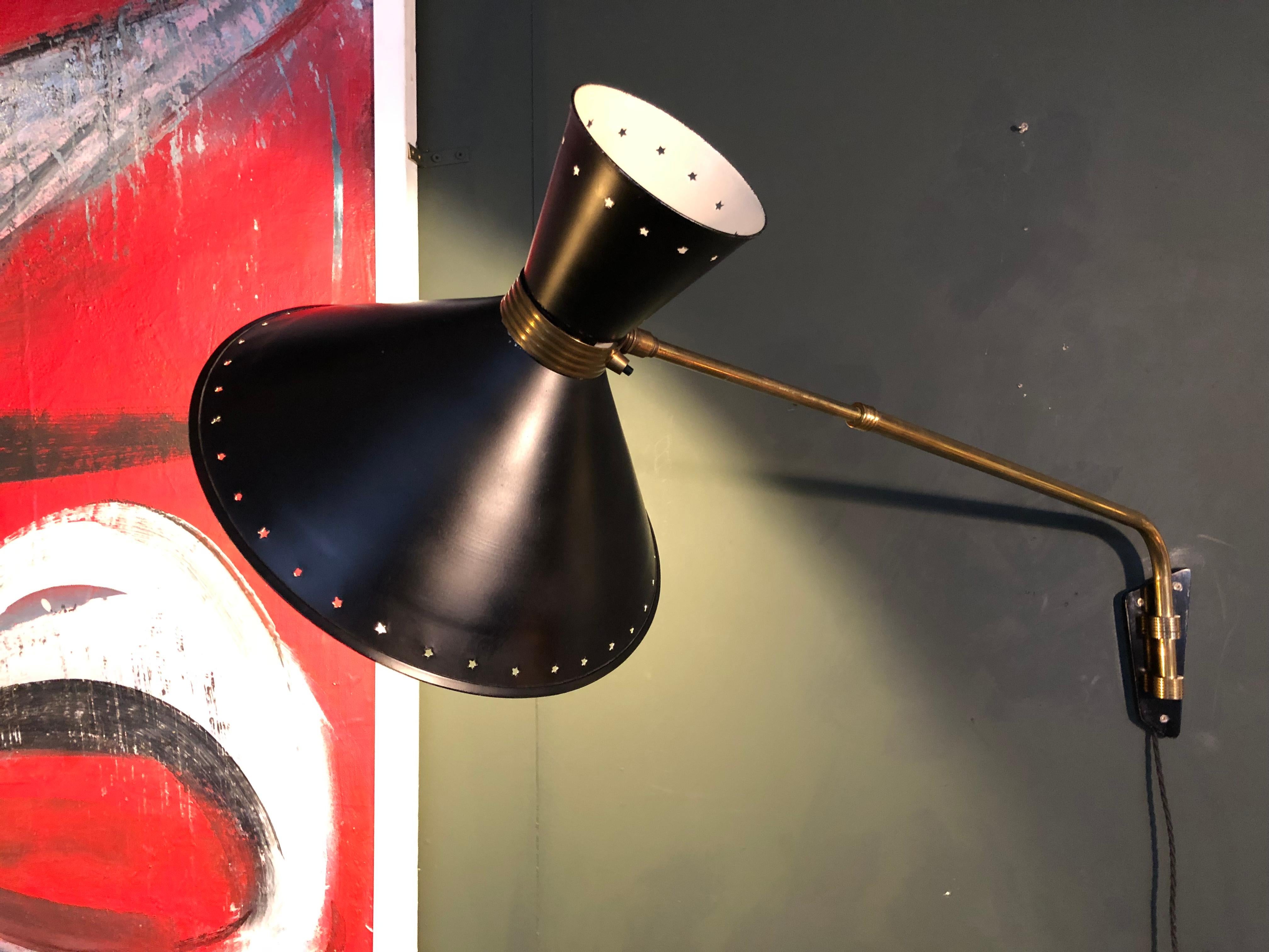 Midcentury Diabolo Wall Light, René Matheiu, 1950s 1