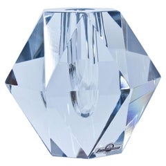 Midcentury Diamond Crystal Glass Vase by Strömbergshyttan, Sweden