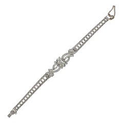 Midcentury Diamond Platinum Bracelet