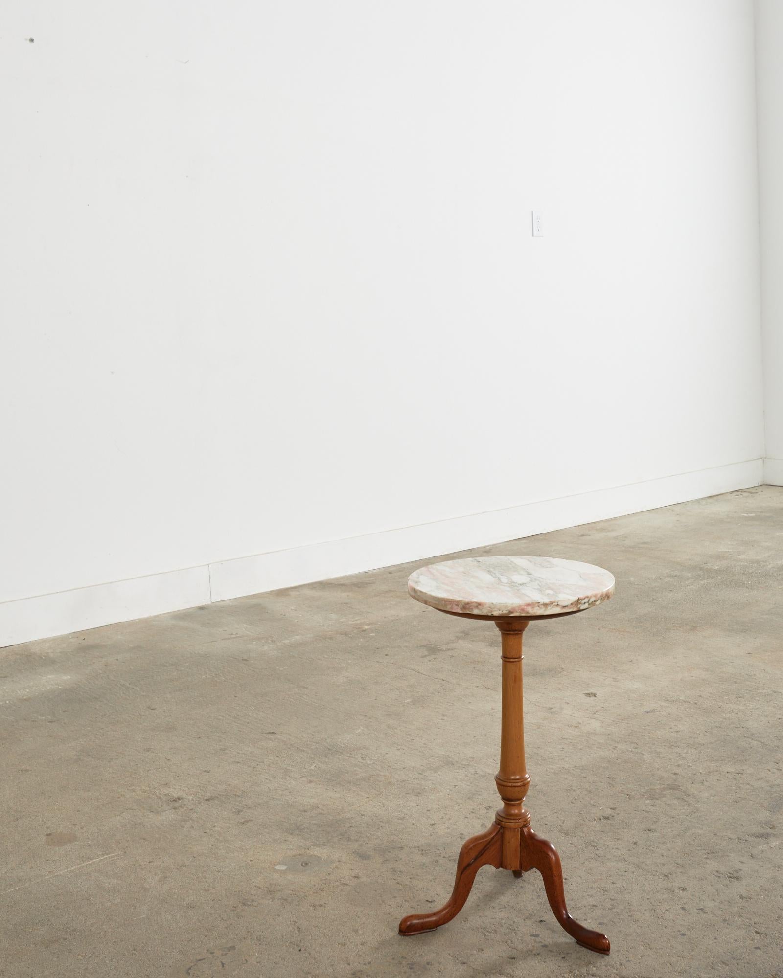 19th Century English Georgian Marble Top Tripod Drinks Table 12