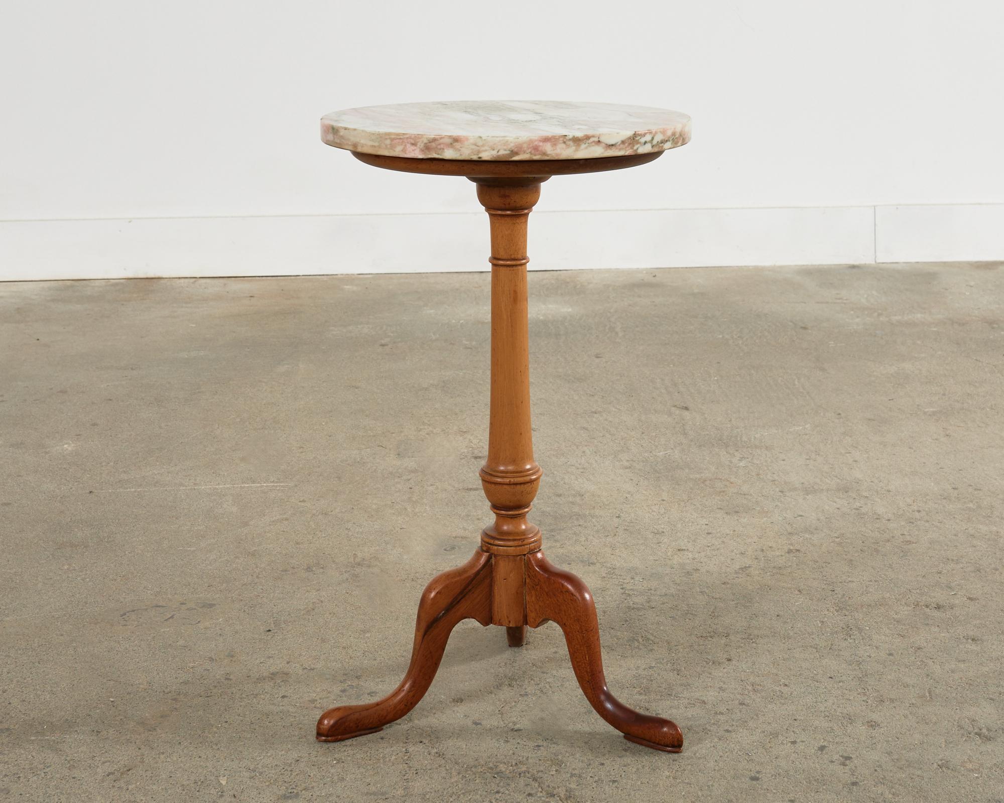 19th Century English Georgian Marble Top Tripod Drinks Table In Good Condition In Rio Vista, CA