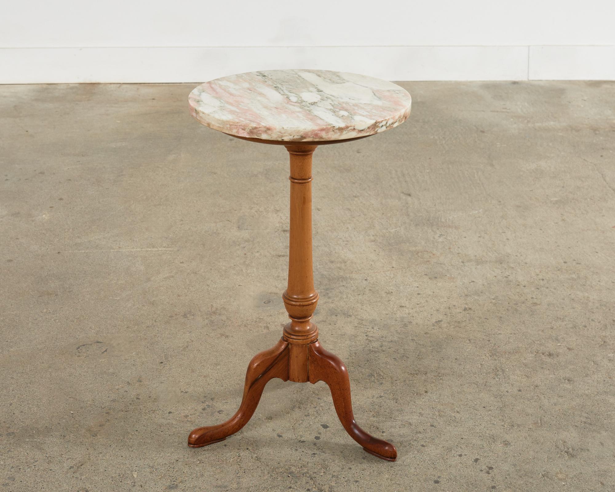 19th Century English Georgian Marble Top Tripod Drinks Table 2