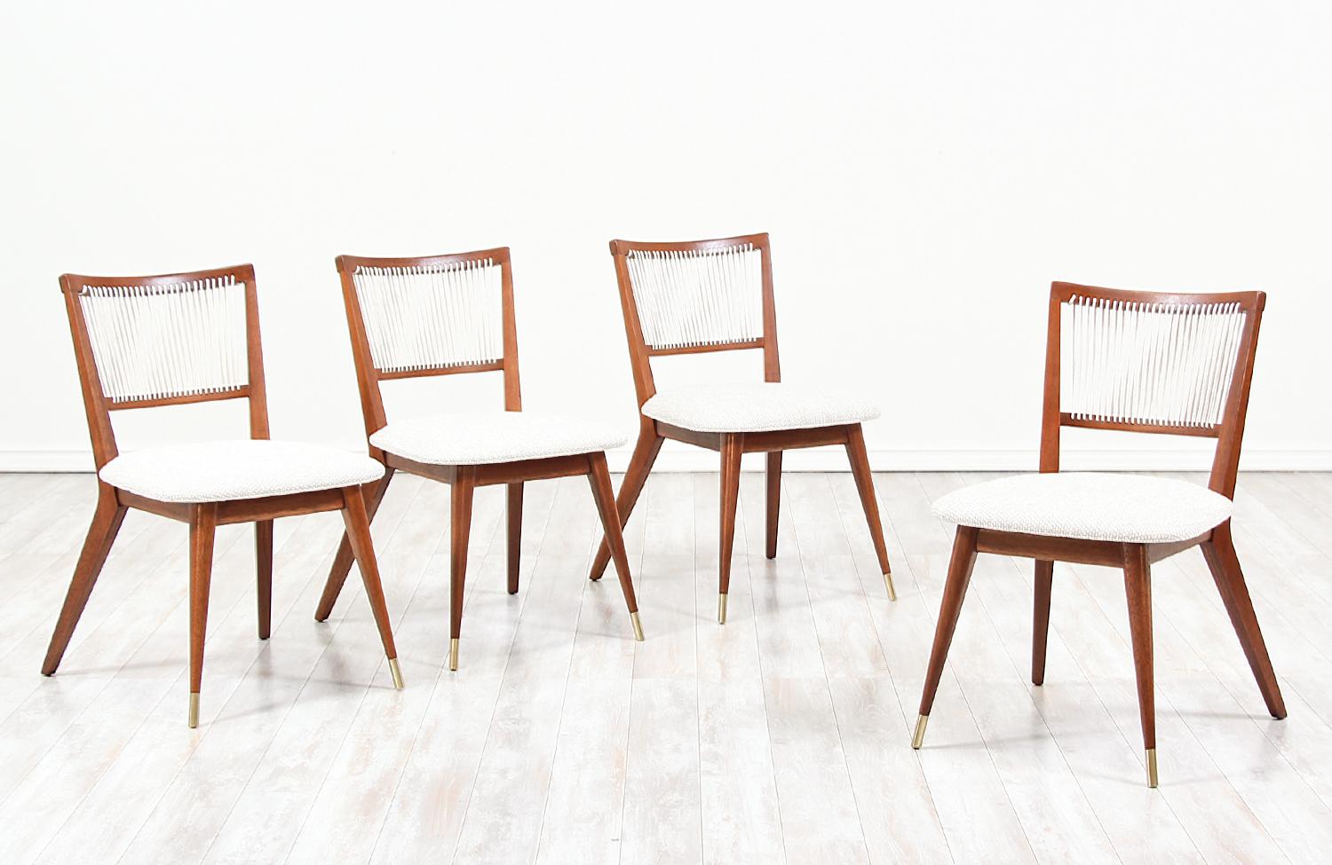 Brass Midcentury Dining Chairs by John Keal for Brown Saltman