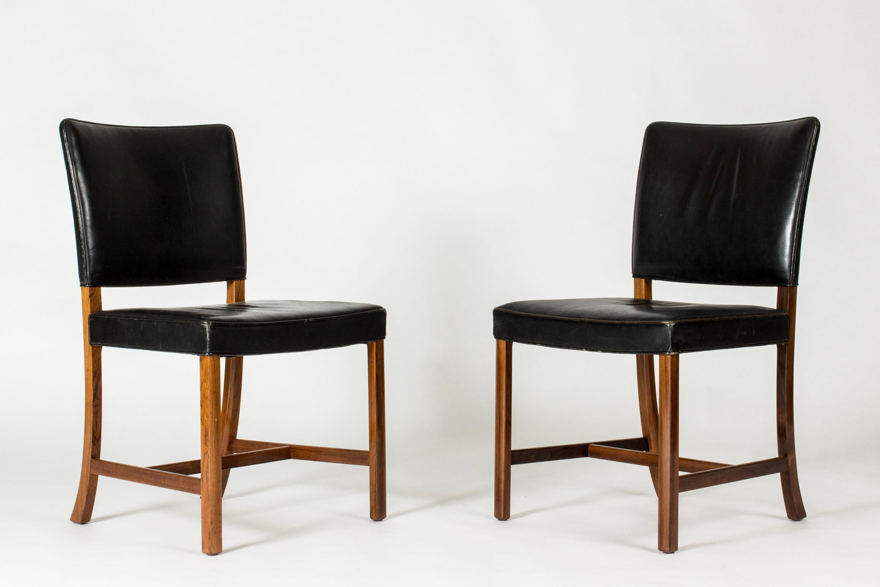 Scandinavian Modern Midcentury dining chairs by Ole Wanscher, Denmark, 1950s, set of eight For Sale