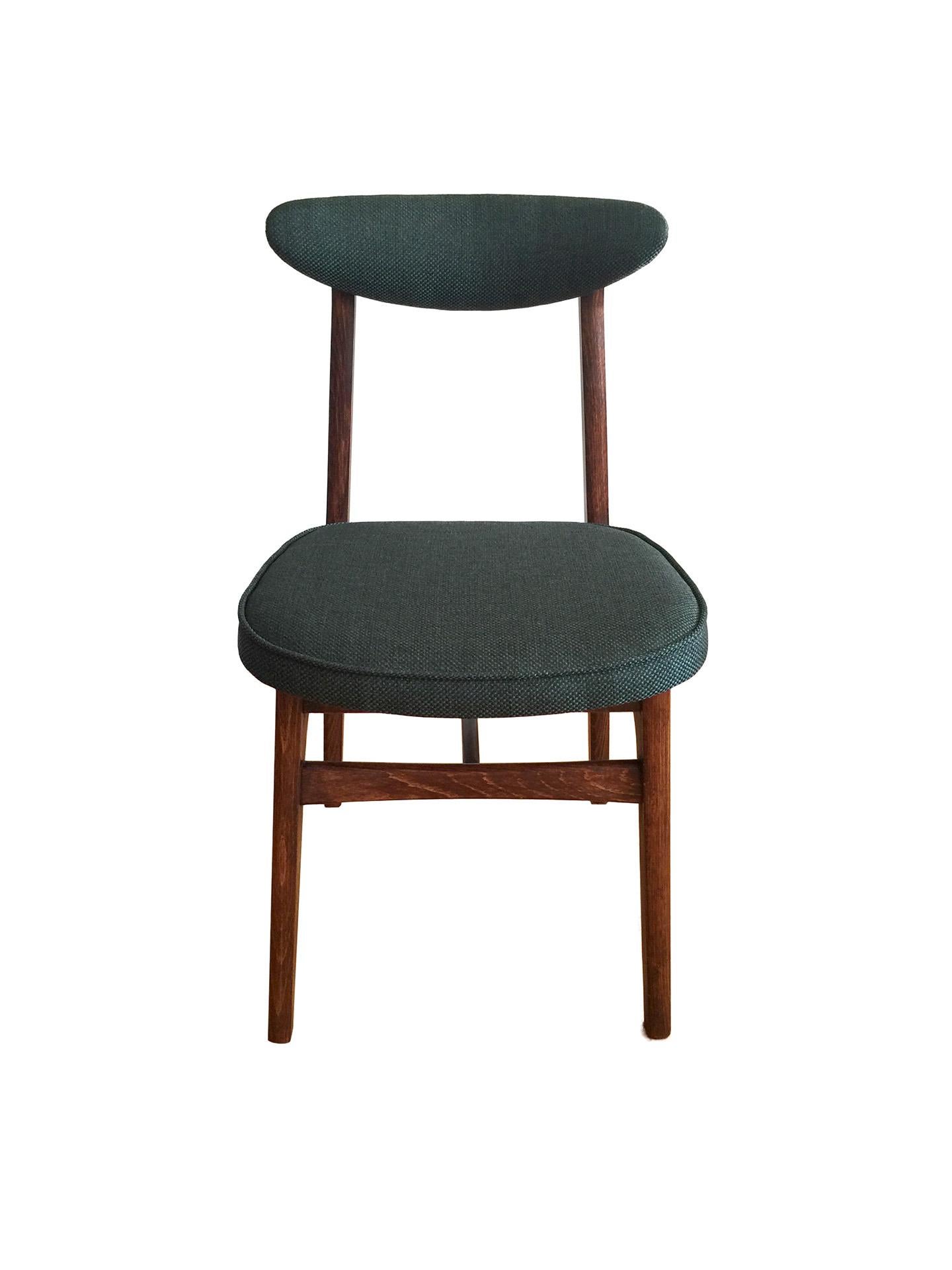 Mid-Century Modern Midcentury Dining Chairs by Rajmund Halas in Green, 1960s, Set of 3 For Sale