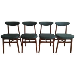 Midcentury Dining Chairs by Rajmund Halas in Green, 1960s, Set of 4