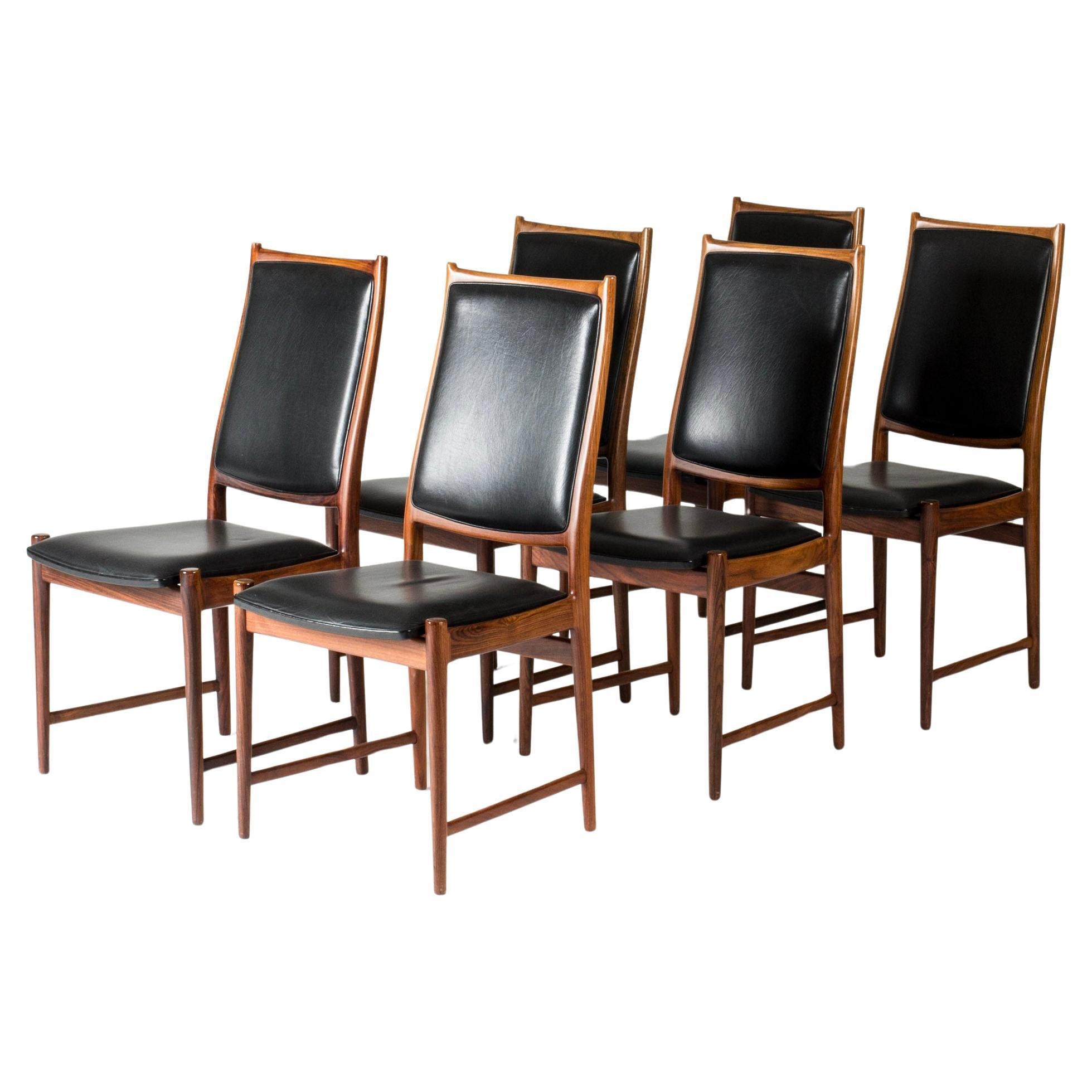 Midcentury dining chairs by Torbjørn Afdal, Bruksbo, Norway, 1960s, set of six For Sale